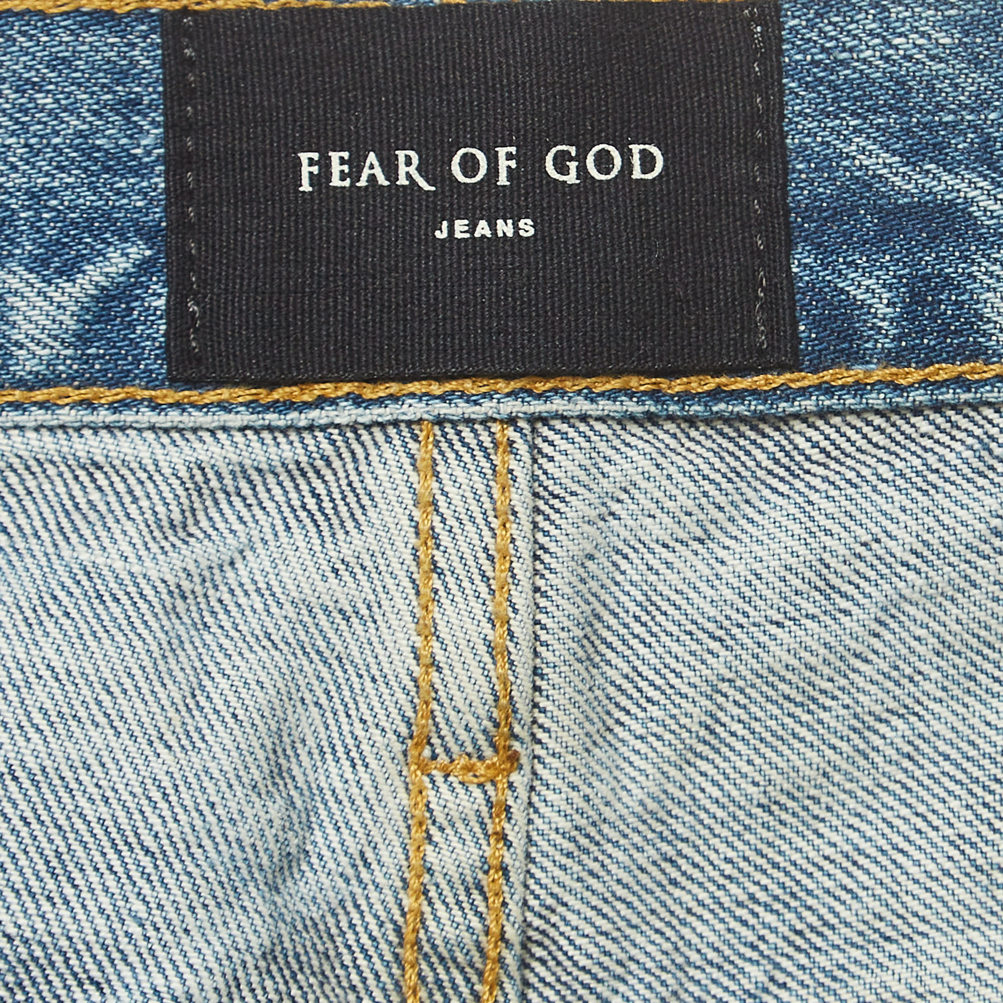 Fear Of God Blue Paint Splatter Denim Jeans M Waist 32''