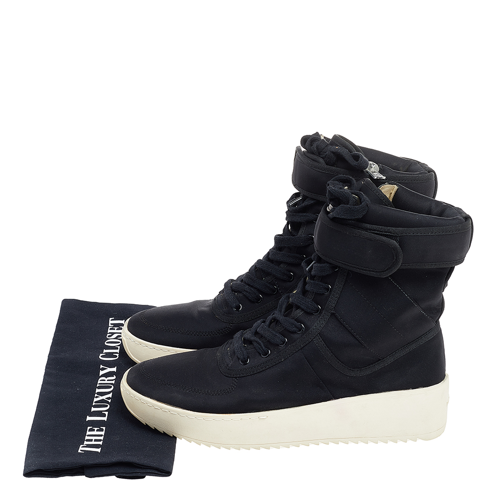 Fear Of God Black Neoprene Military High Top Sneakers Size 43
