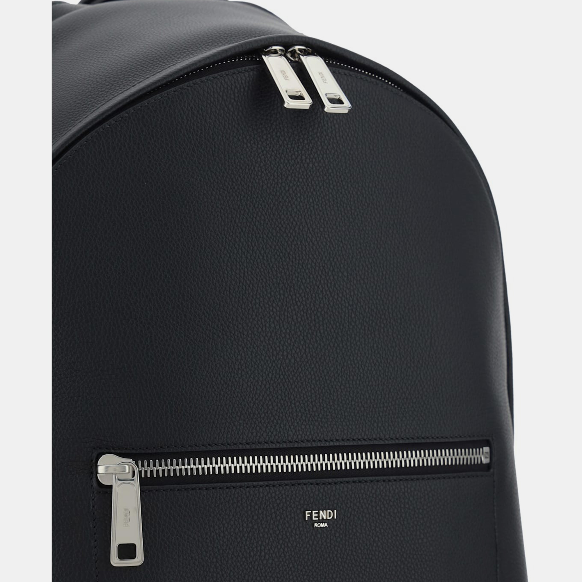 Fendi Black Leather Backpack