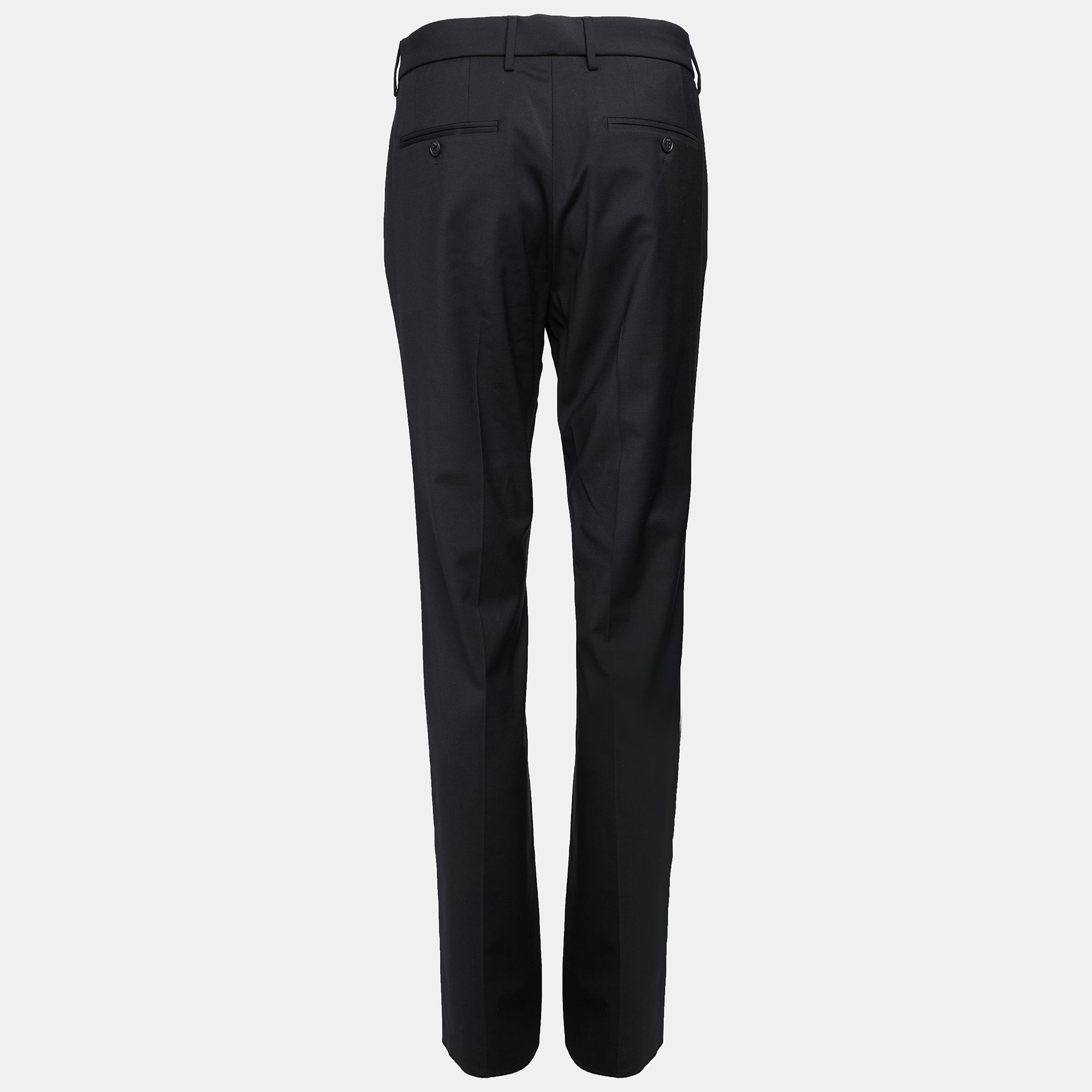 Fendi Navy Blue Wool Blend Trouser S