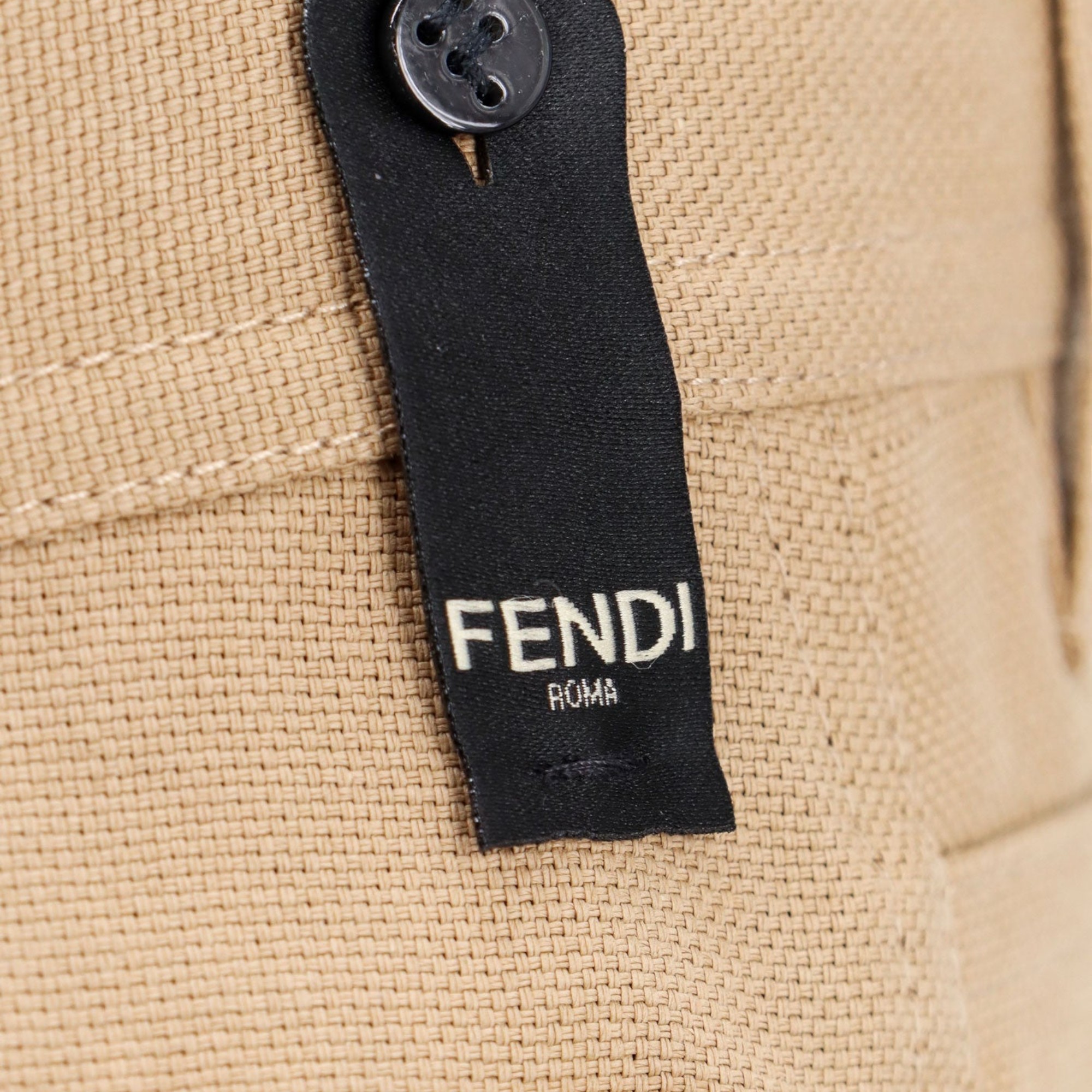 Fendi Beige Paper Canvas Bermuda Shorts S