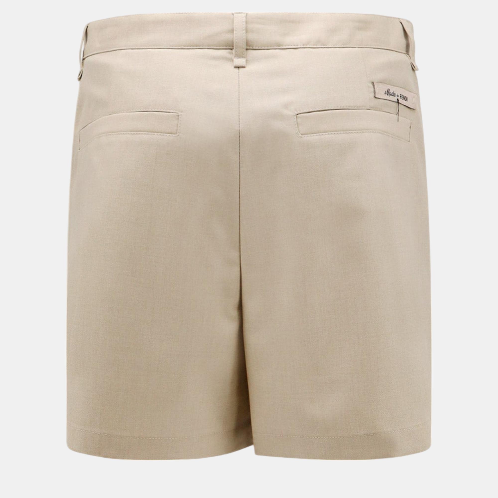 Fendi Beige Wool Shorts M