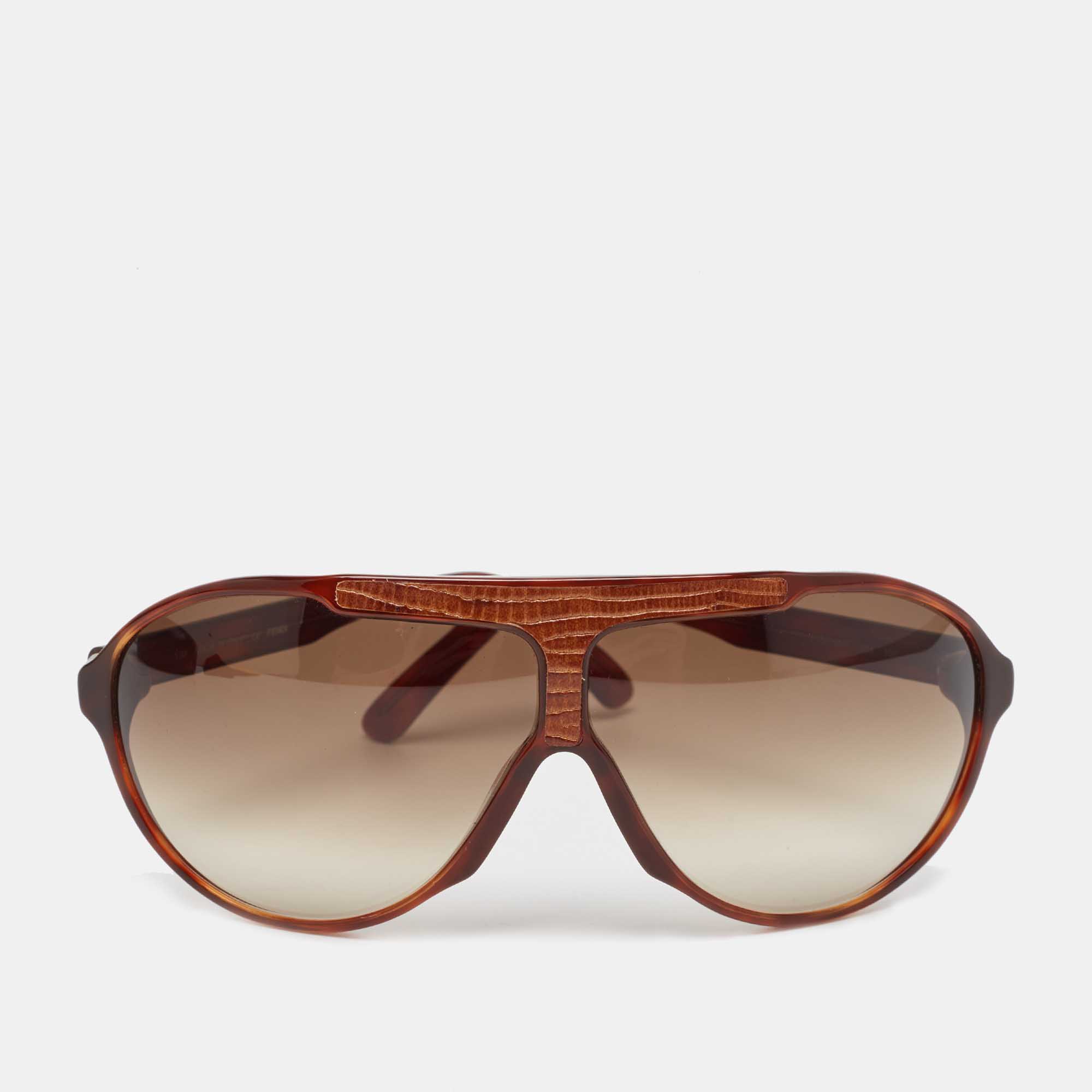 Fendi Brown Gradient FS5018ML Aviator Sunglasses
