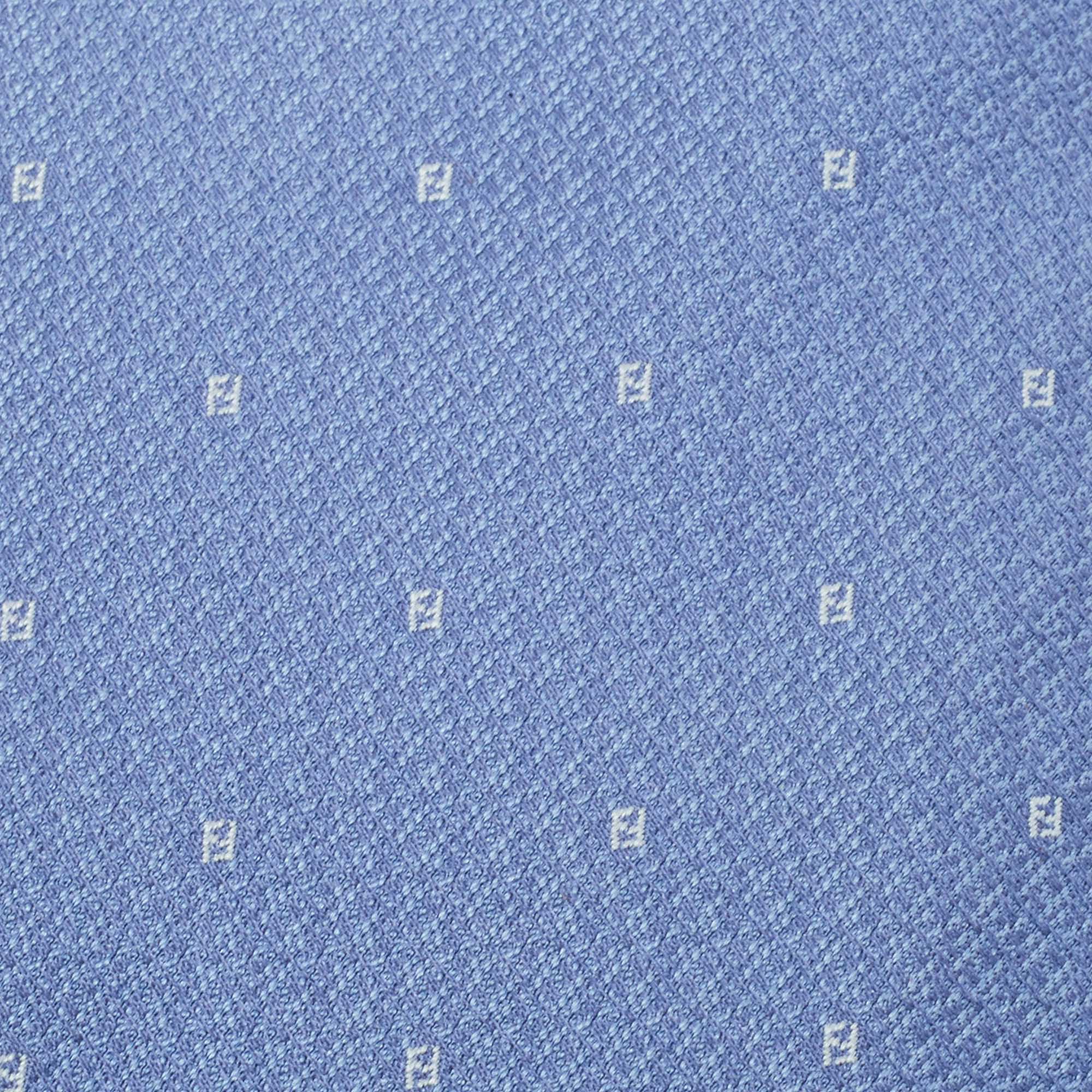 

Fendi Blue FF Pattern Silk Tie
