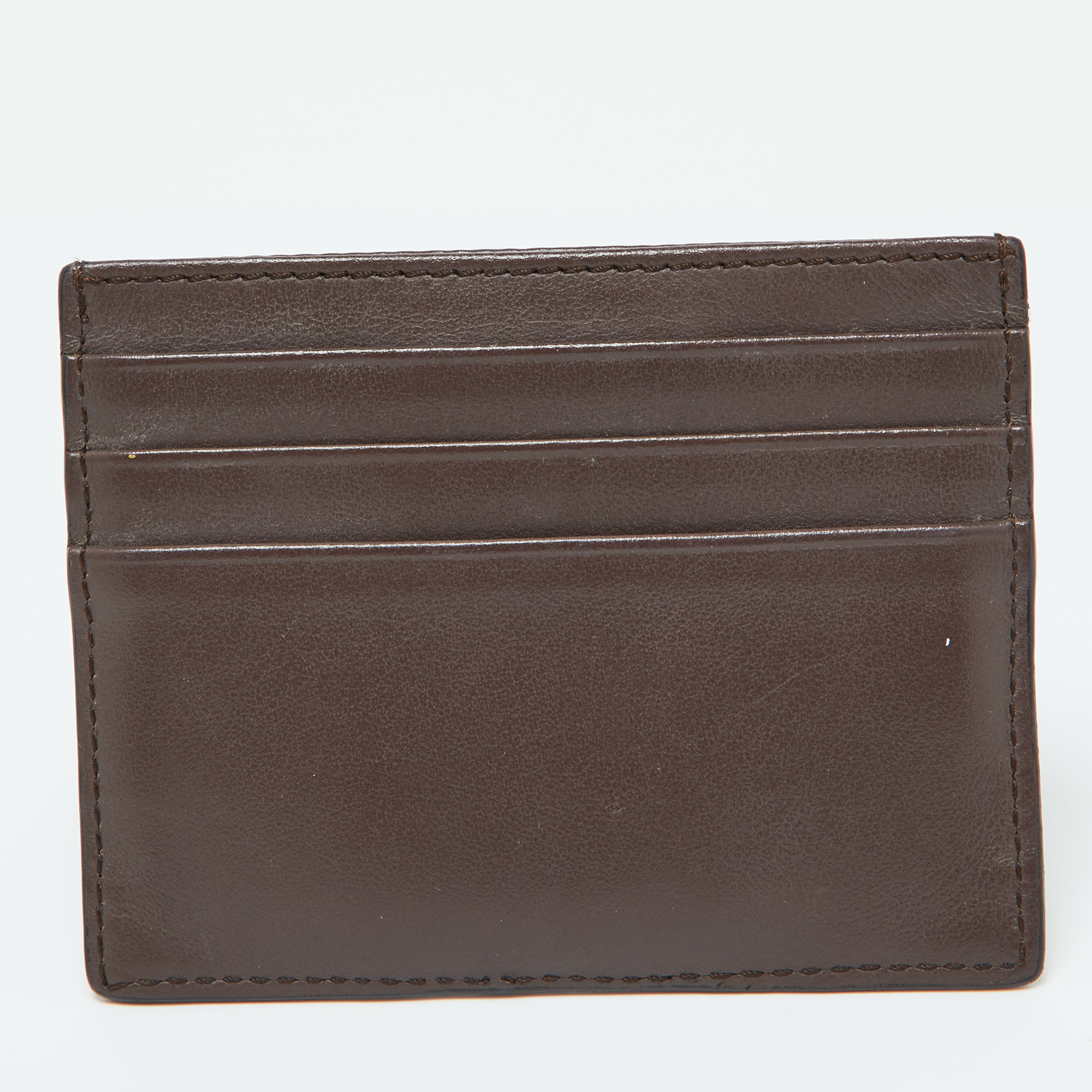 Fendi Brown Zucca Leather Card Holder