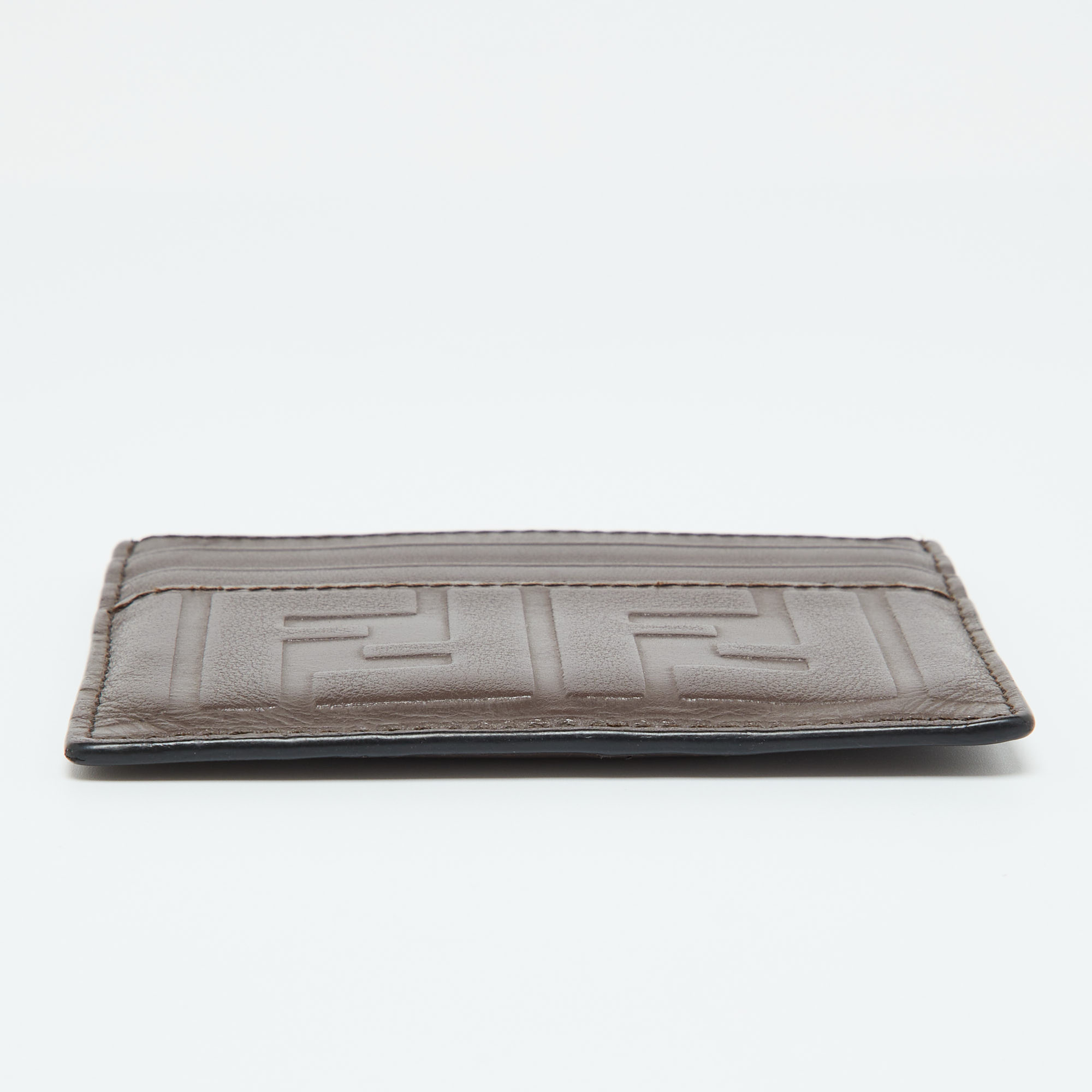 Fendi Brown Zucca Leather Card Holder