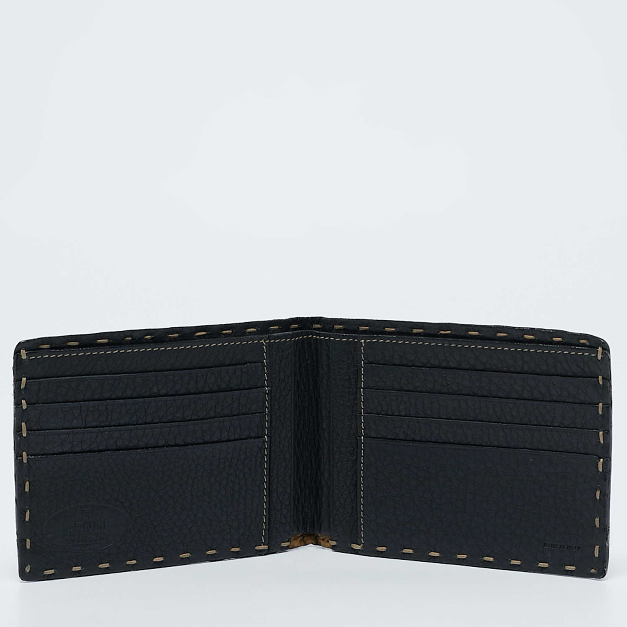 Fendi Black Selleria Leather Bifold Wallet