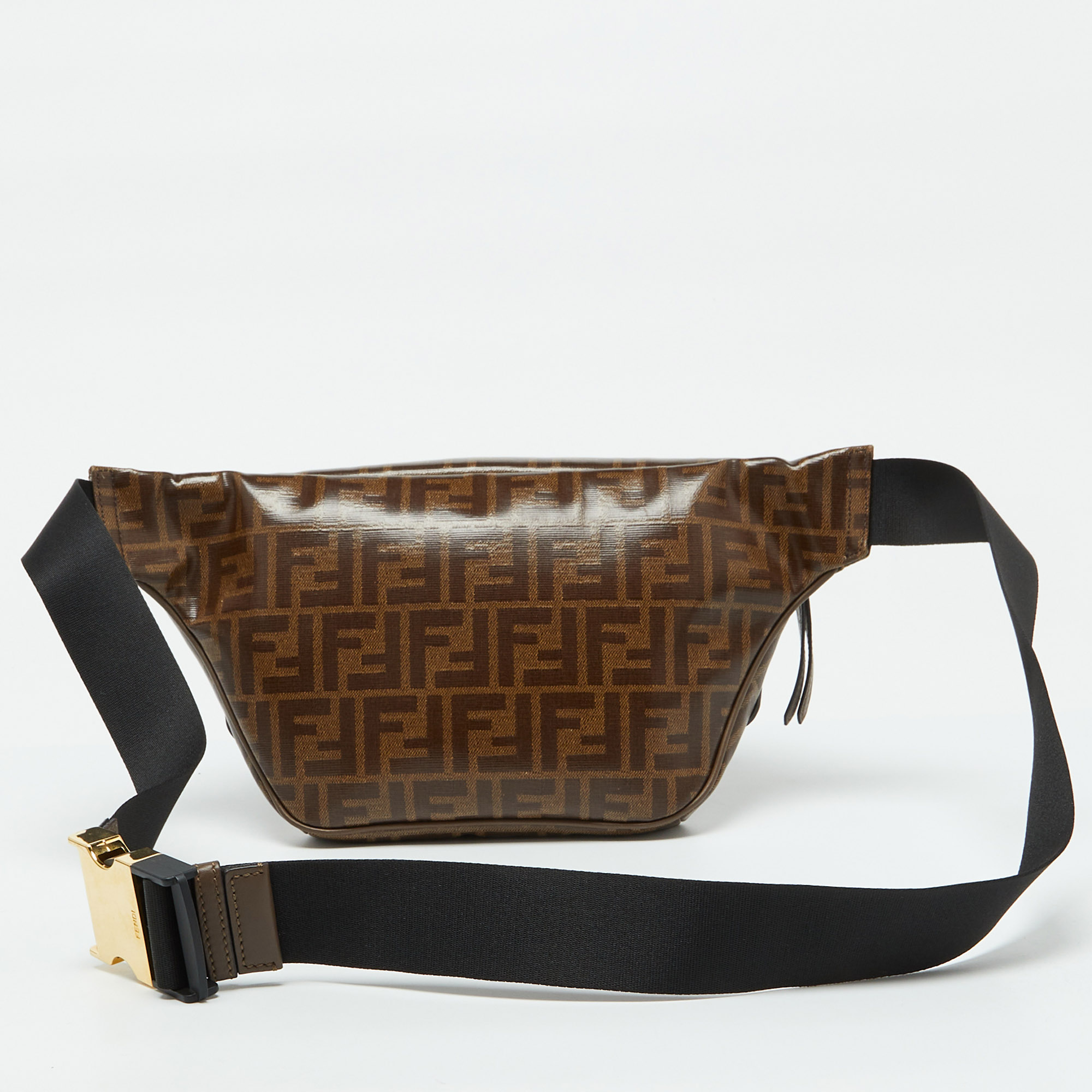 Fendi X Fila Brown Zucca Coated Canvas Mania Belt Bag