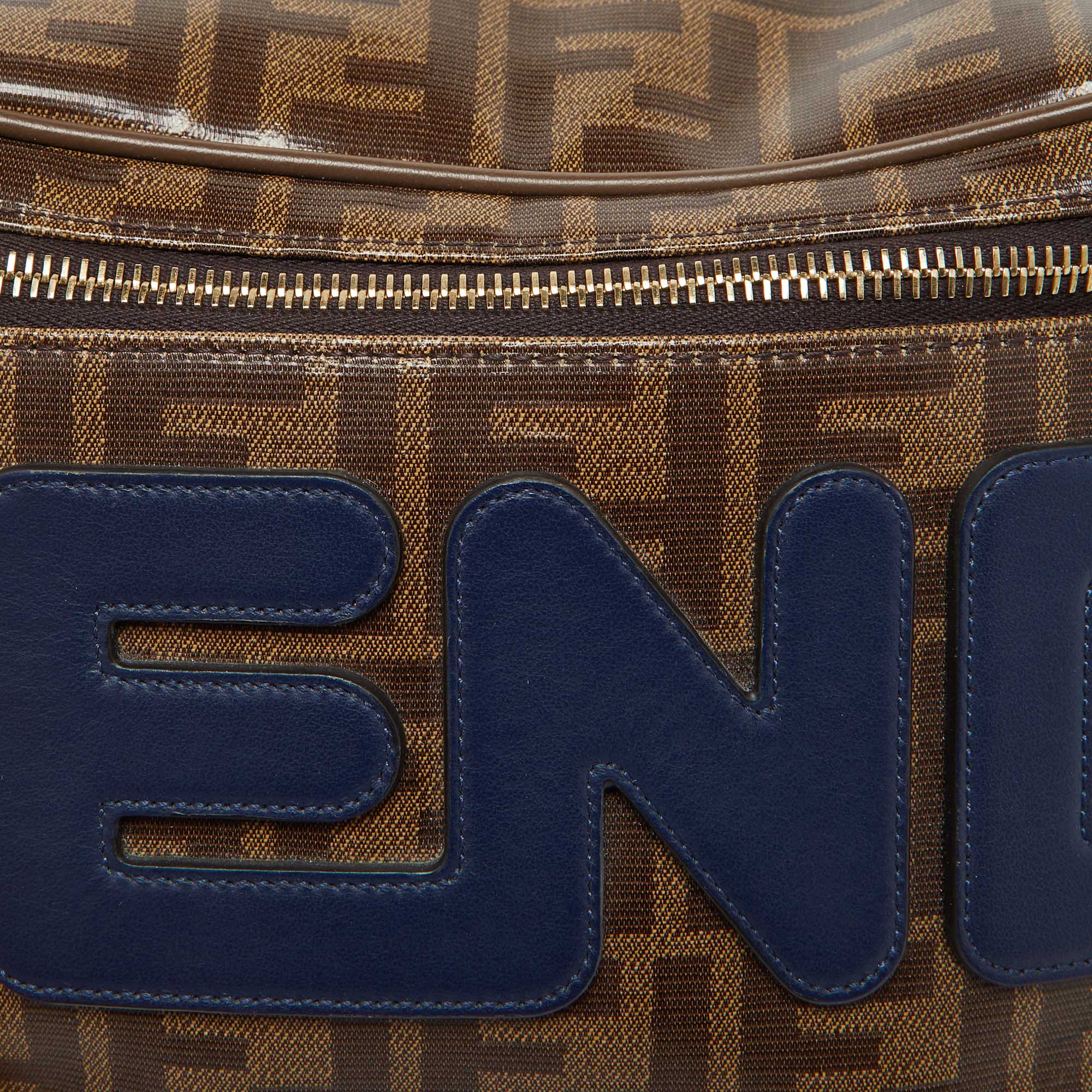 Fendi X Fila Brown Zucca Coated Canvas Mania Belt Bag