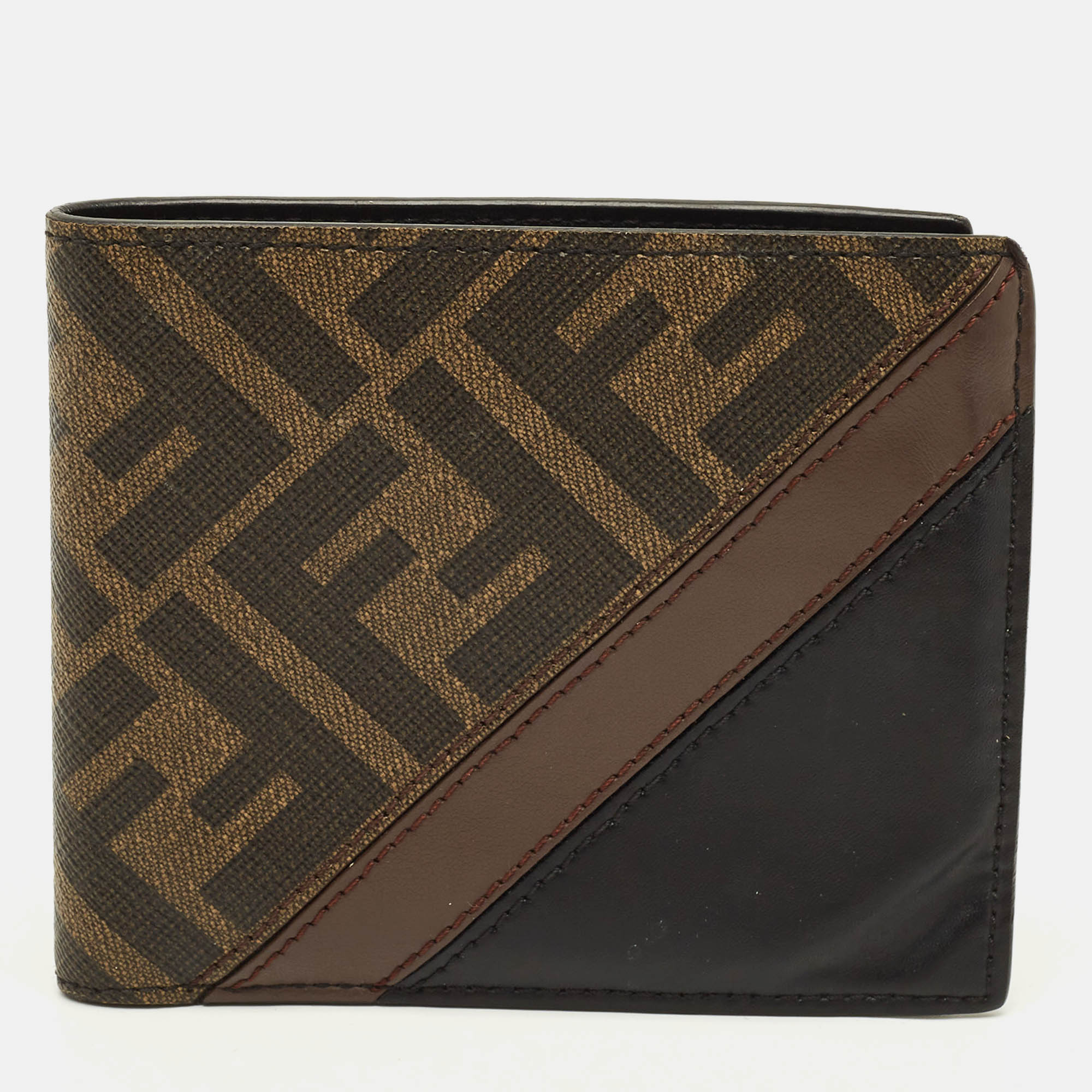 Fendi Brown/Black Zucca Coated Canvas and Leather Bifold Wallet
Fendi Brown/Black Zucca Coated Canvas and Leather Bifold Wallet