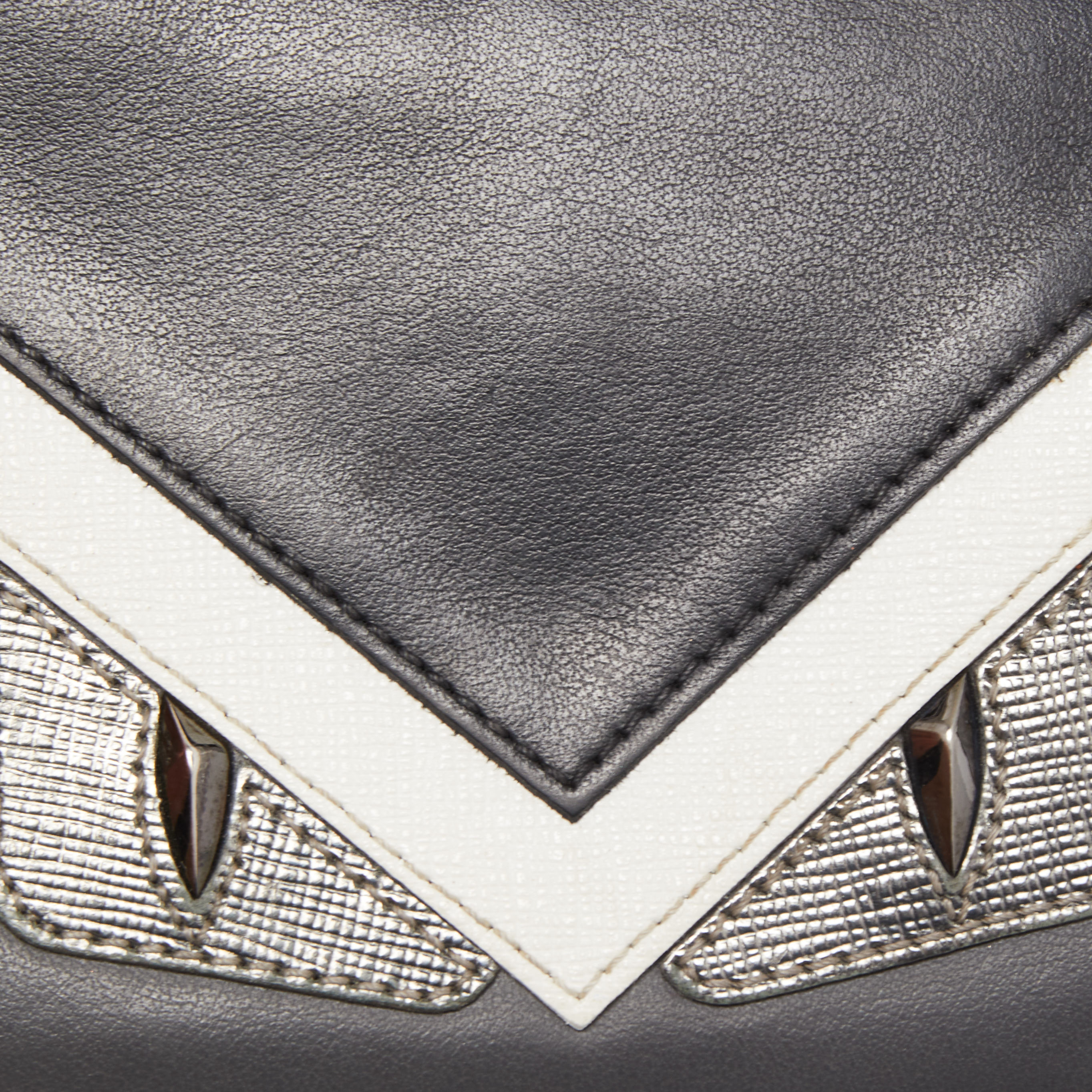 Fendi Tri Color Leather Bag Bugs Eyes Bifold Wallet