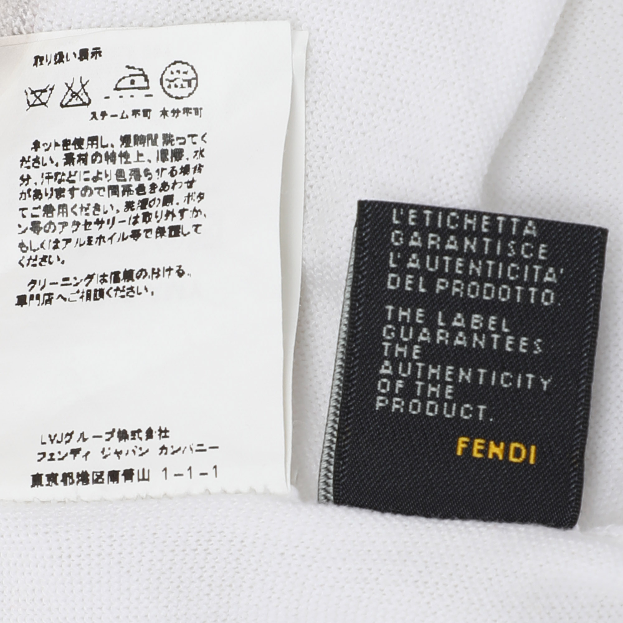 Fendi White Cotton Knit Front Button T-Shirt M