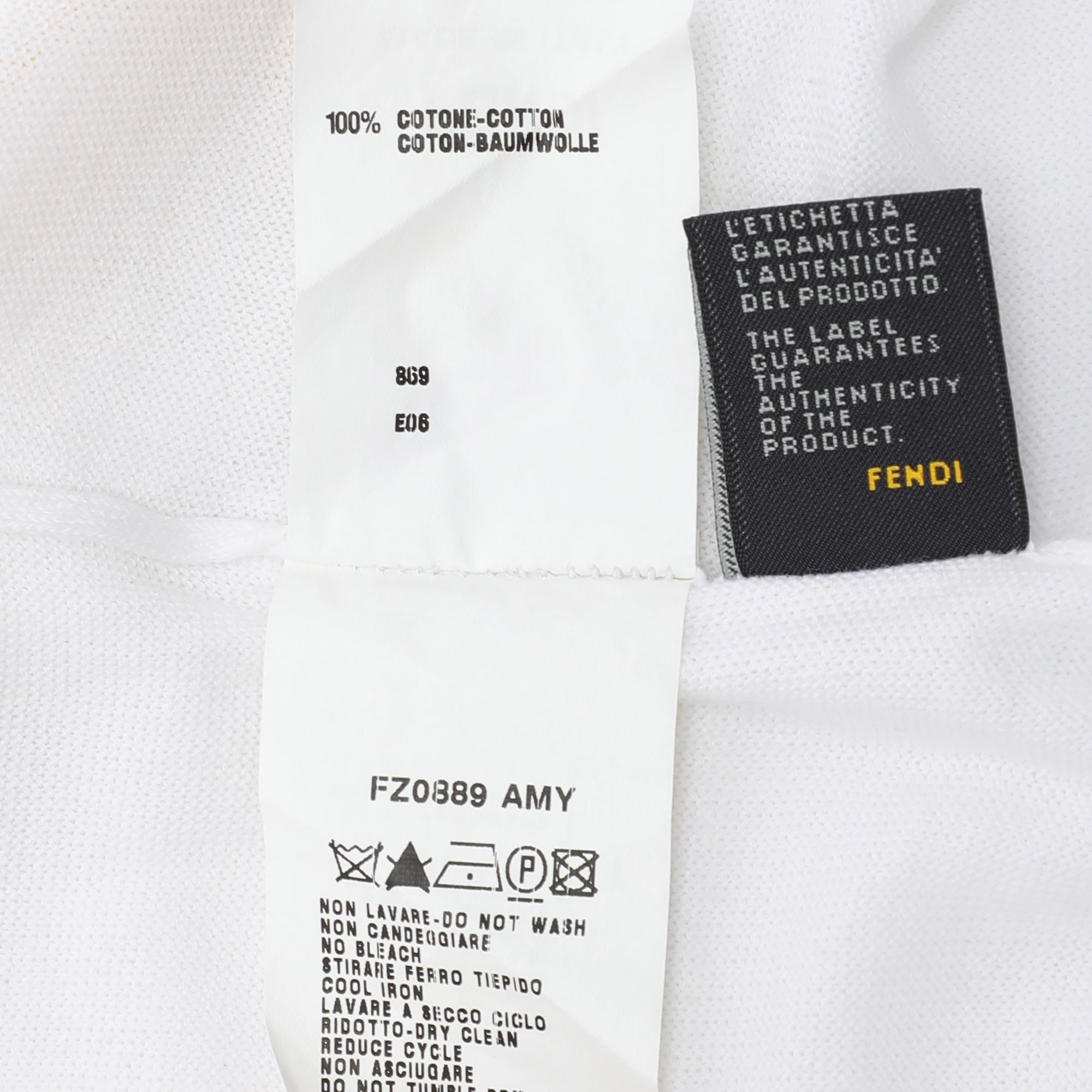 Fendi White Cotton Knit Front Button T-Shirt M