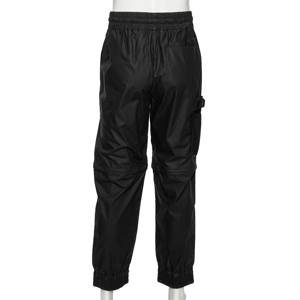 Fendi Black Synthetic Convertible Zipped Cargo Trousers M