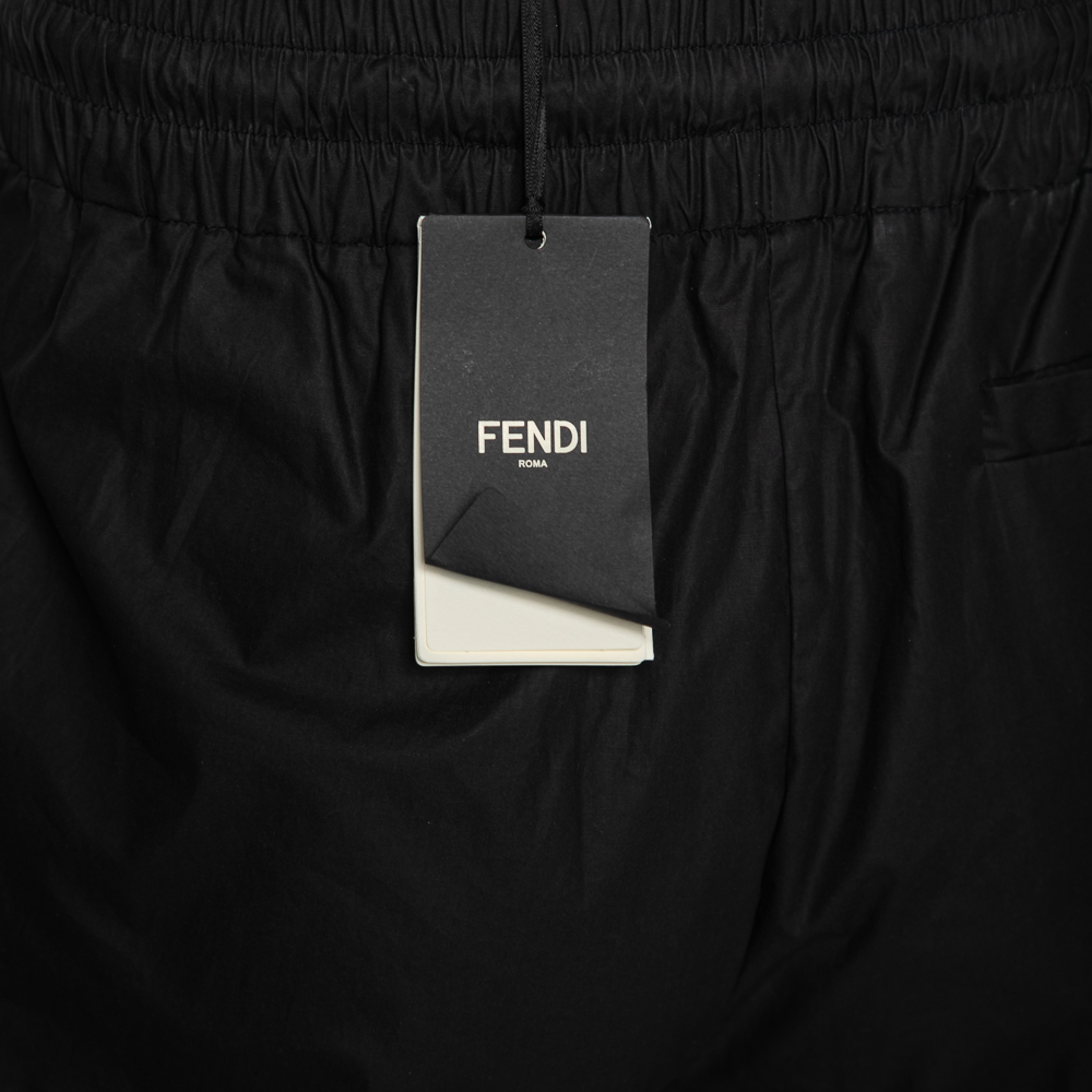 Fendi Black Synthetic Convertible Zipped Cargo Trousers M