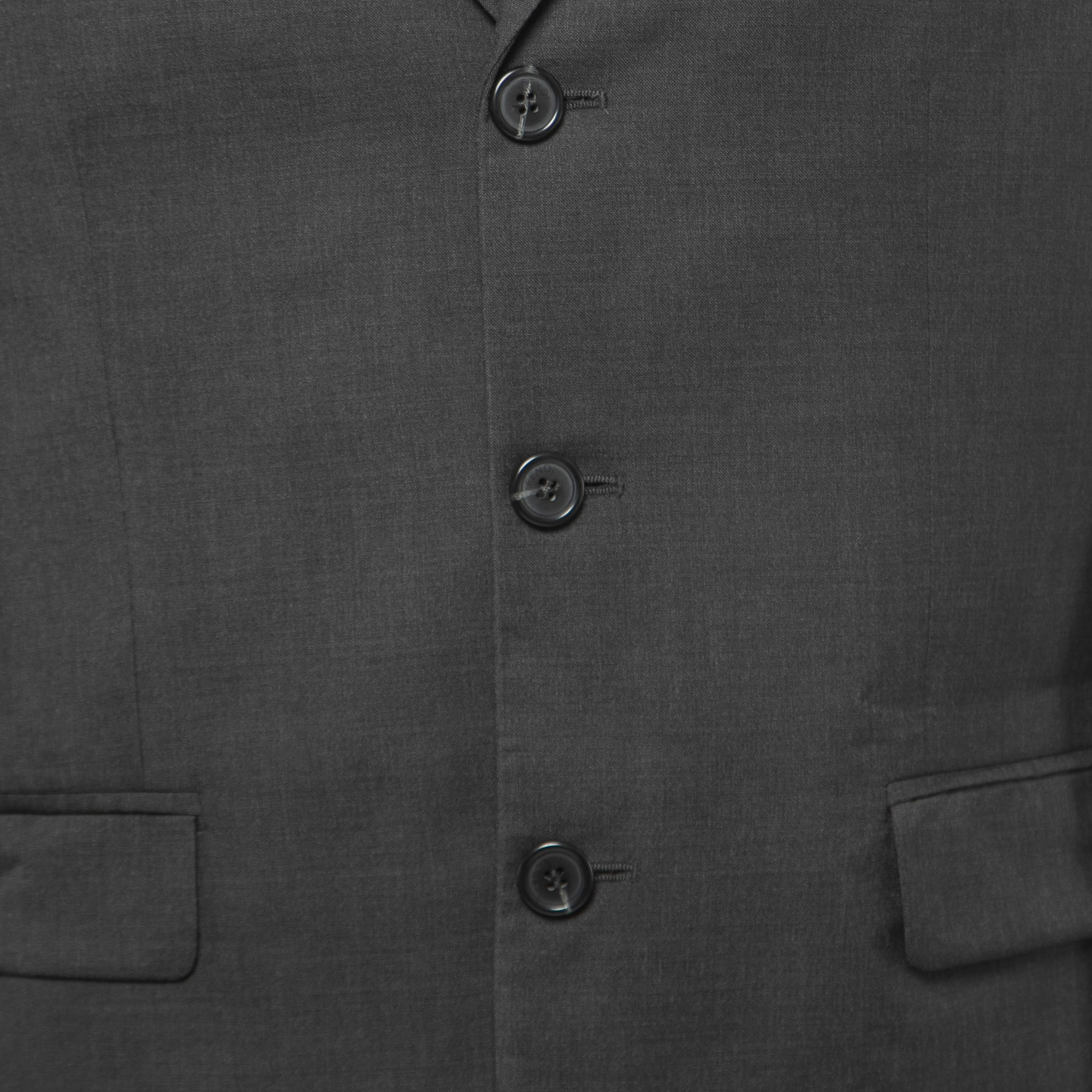 Fendi Vintage Grey Wool Single Breasted Blazer M