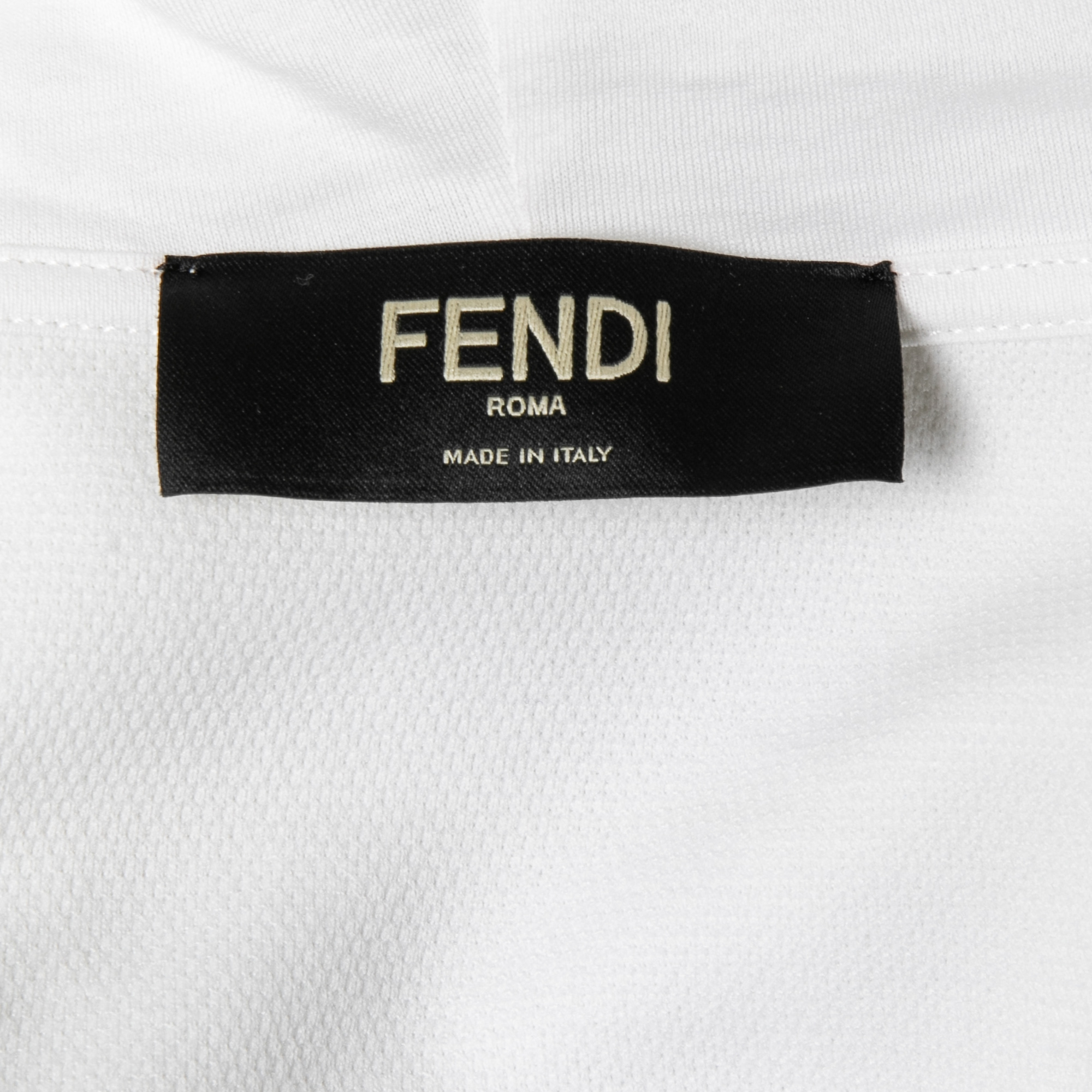 Fendi White FF Embroidered Jersey Knit Zip-Up Jacket S