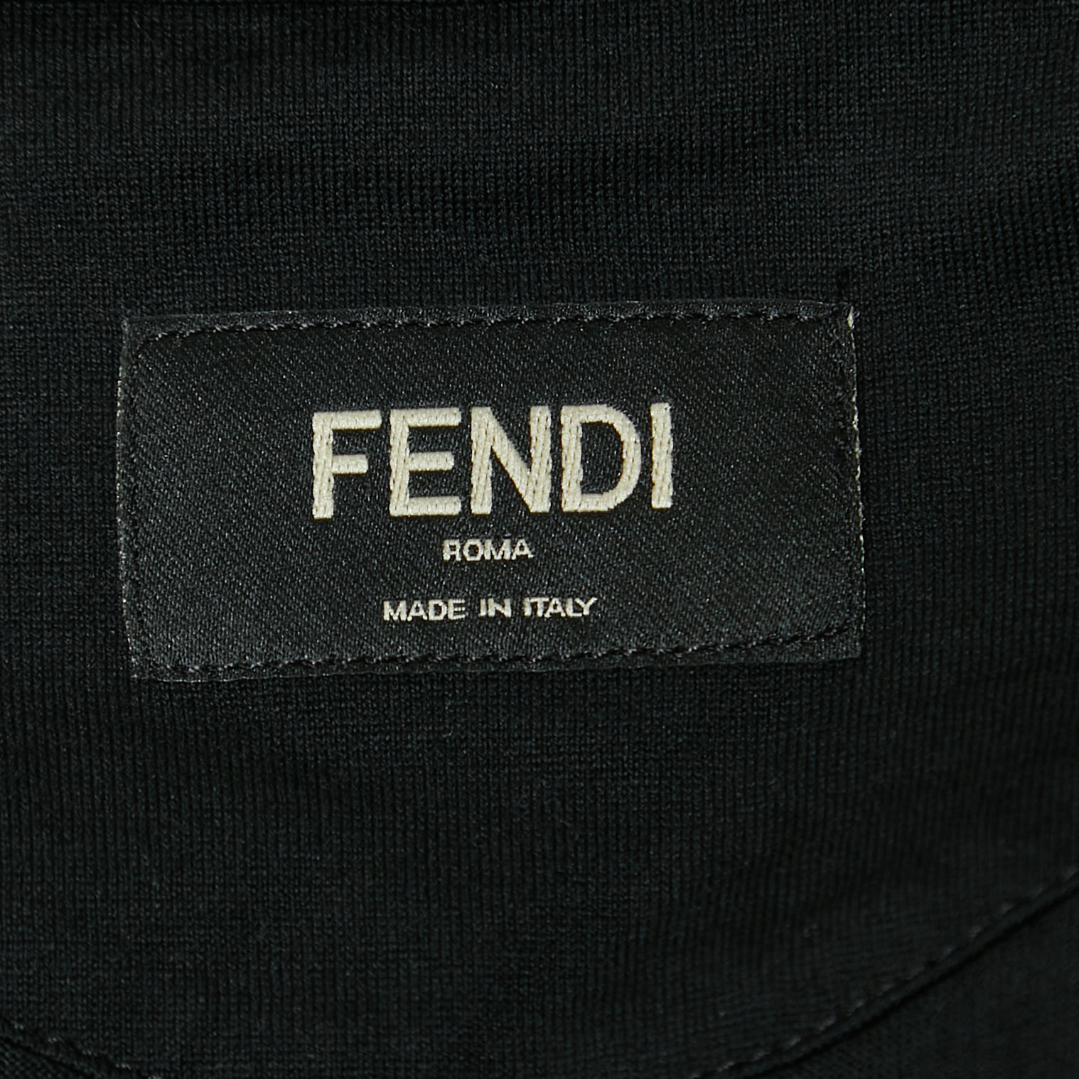 Fendi Black Cotton Applique Detailed Half Sleeve T-Shirt XXL