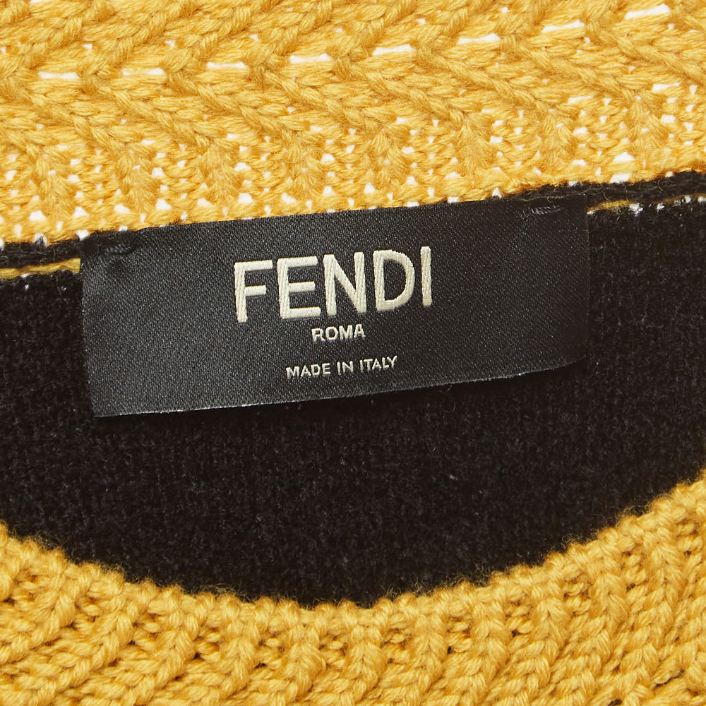 Fendi Black/Multicolor Knit Sweater L
