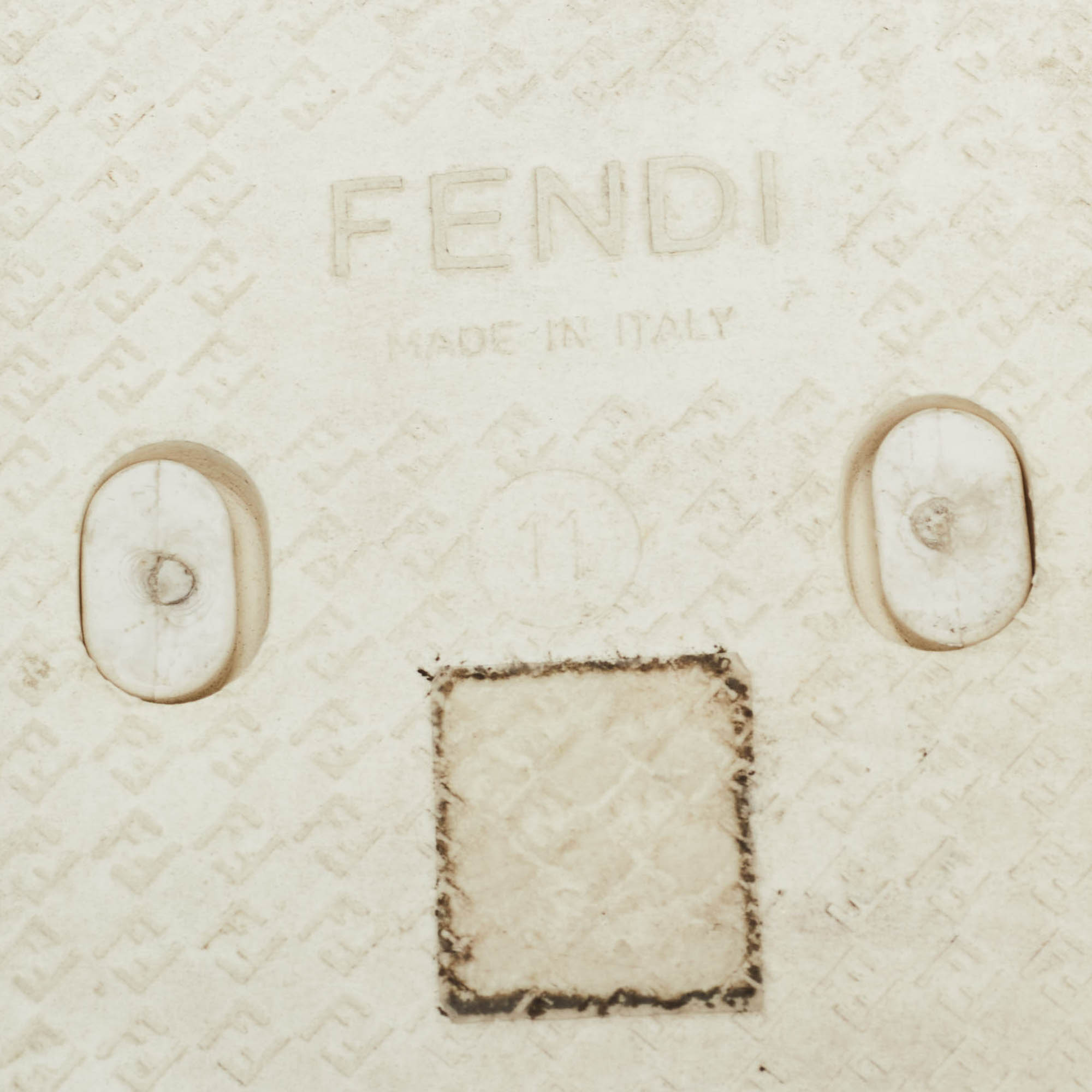 Fendi White Zucca Coated Canvas Thong Sandals Size  45