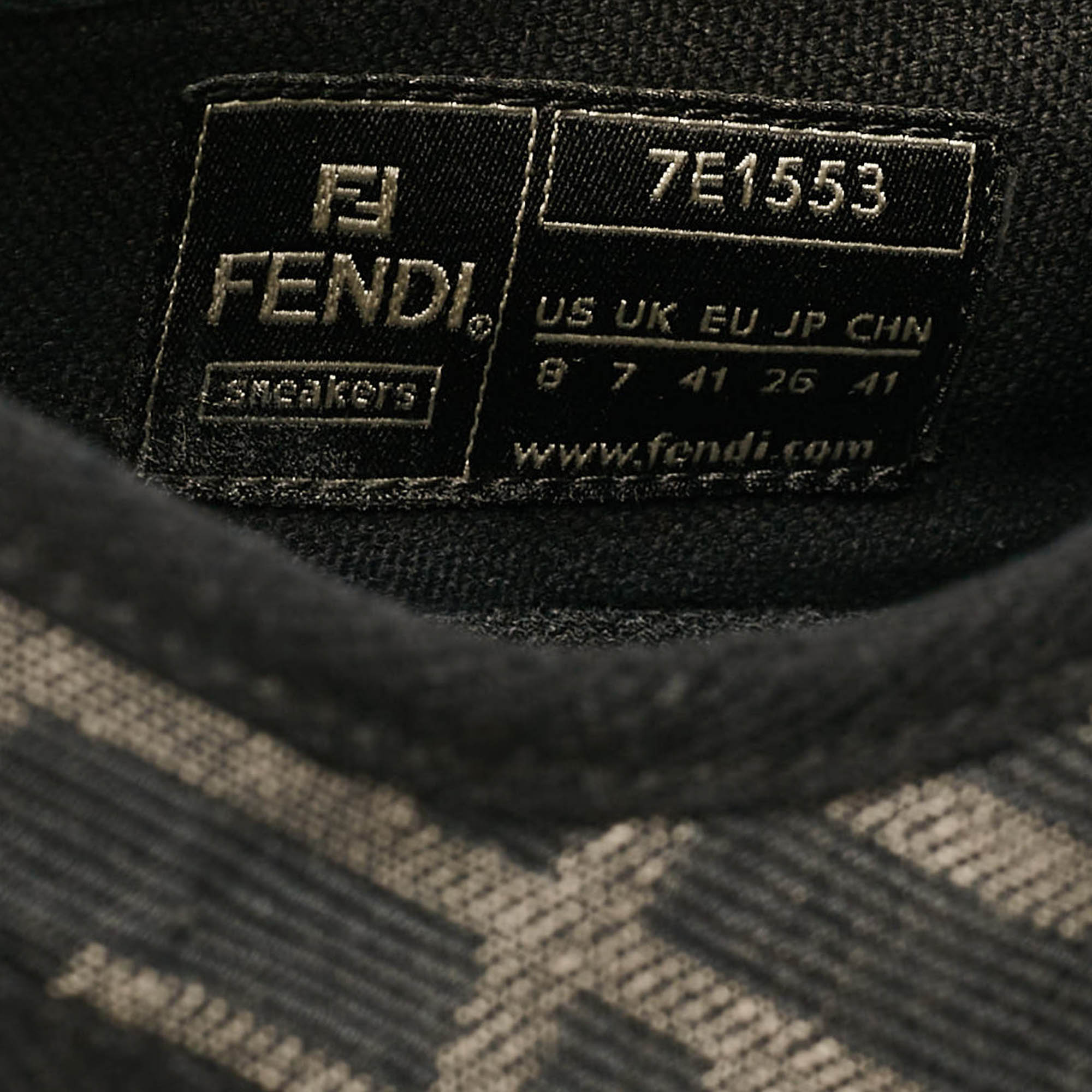 Fendi Black Canvas FF Summary Low Top Sneakers Size 41