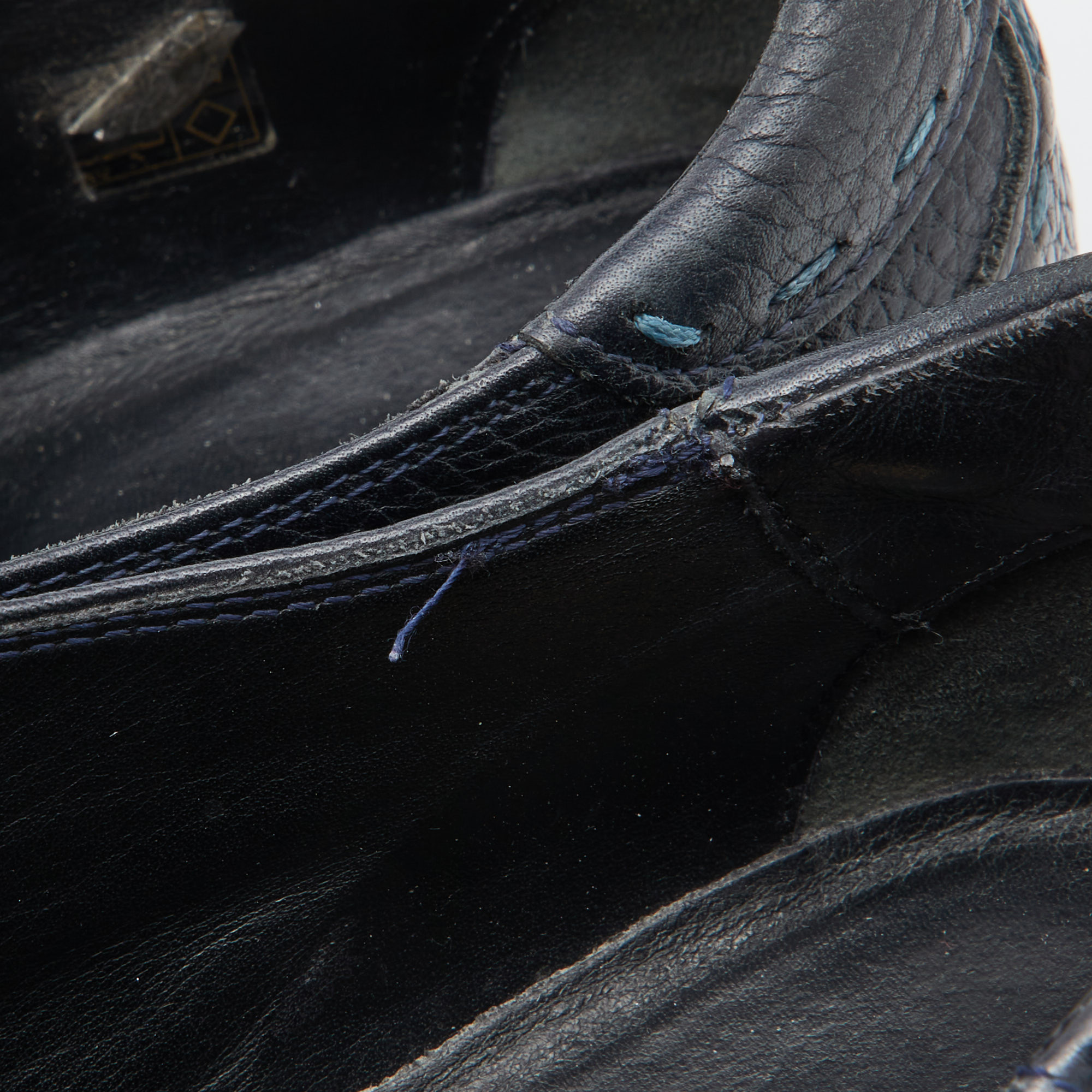 Fendi Black Leather Cap Toe Lace Up Oxford Size 41
