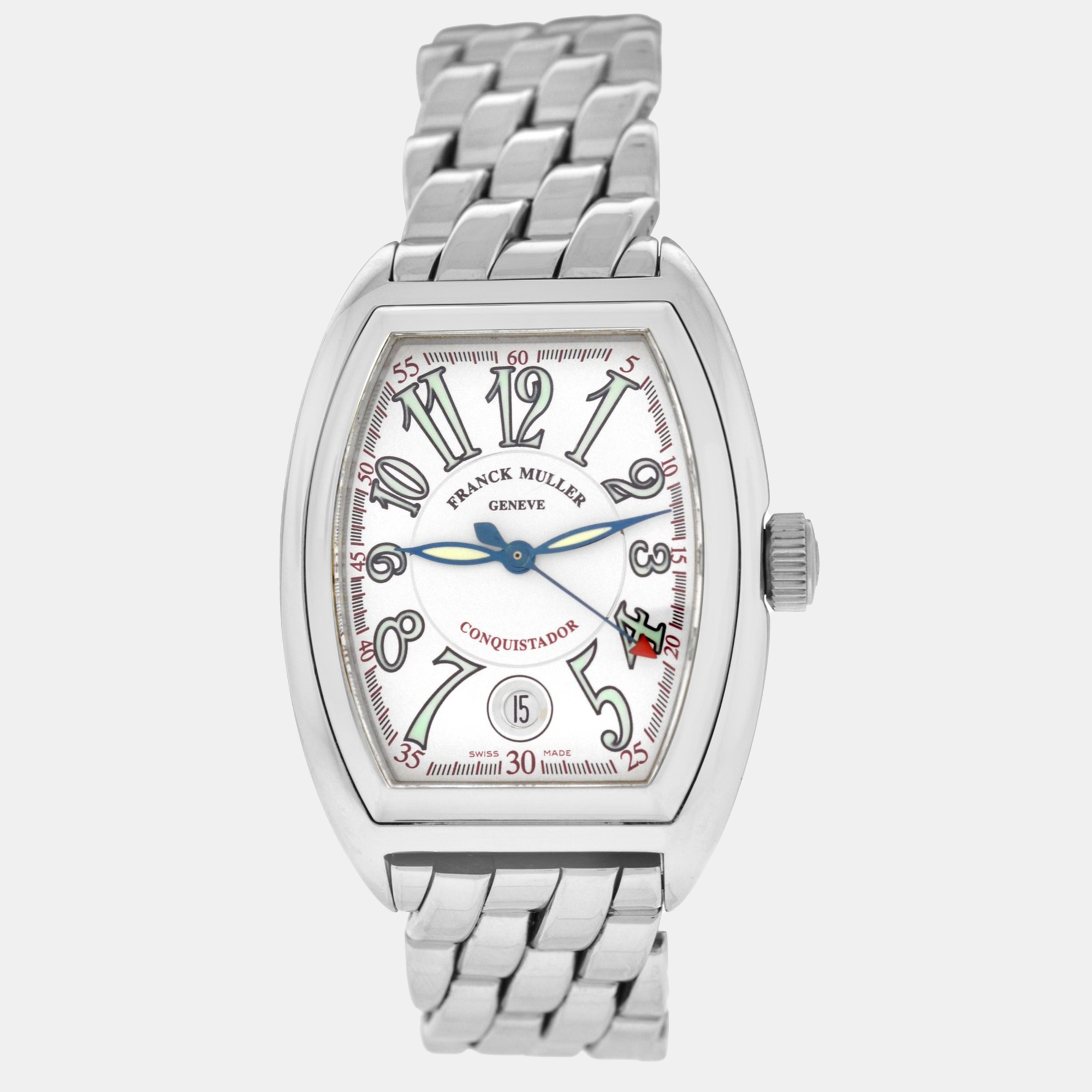 Franck Muller White Stainless Steel Conquistador 8000 Automatic Men's Wristwatch 35 mm
Franck Muller White Stainless Steel Conquistador 8000 Automatic Men's Wristwatch 35 mm