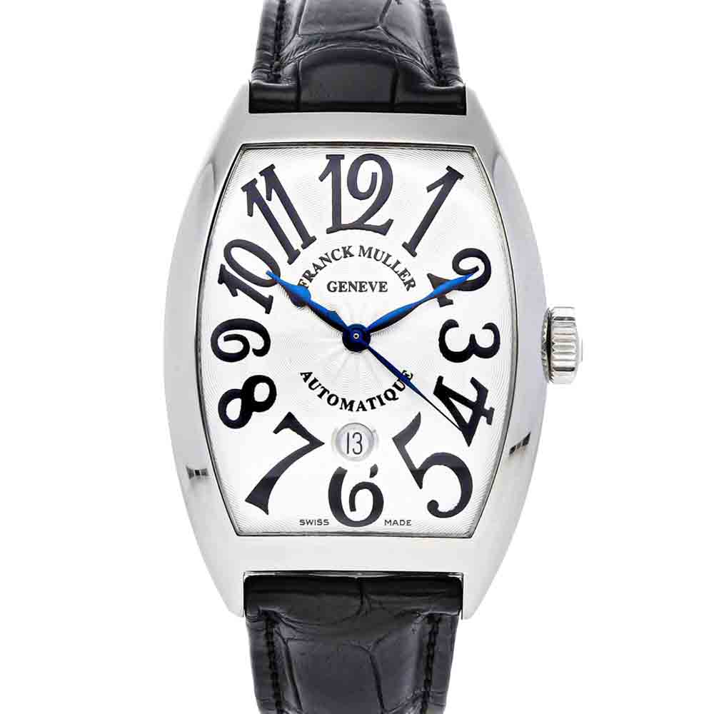 Franck Muller White Stainless Steel Cintree Curvex 8880 B SC DT AC Men's Wristwatch 39 x 47 MM
