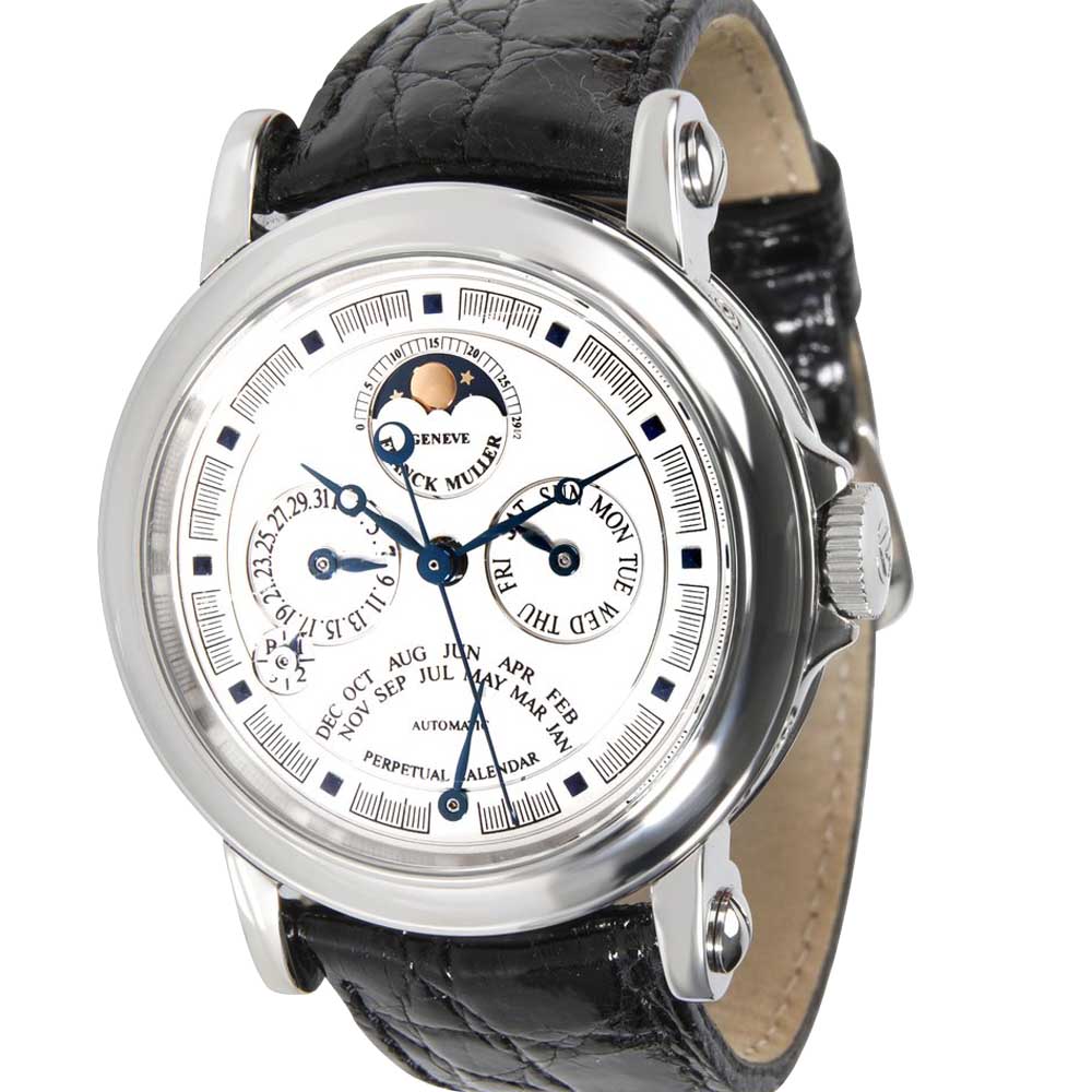 Franck Muller Silver Stainless Steel Perpetual Calendar 7000 QP A Men's Wristwatch 39 MM