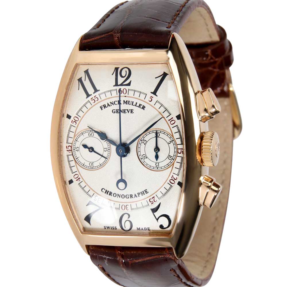 Franck Muller Silver 18K Rose Gold Casablanca 5850 CC Men's Wristwatch 31.5 MM