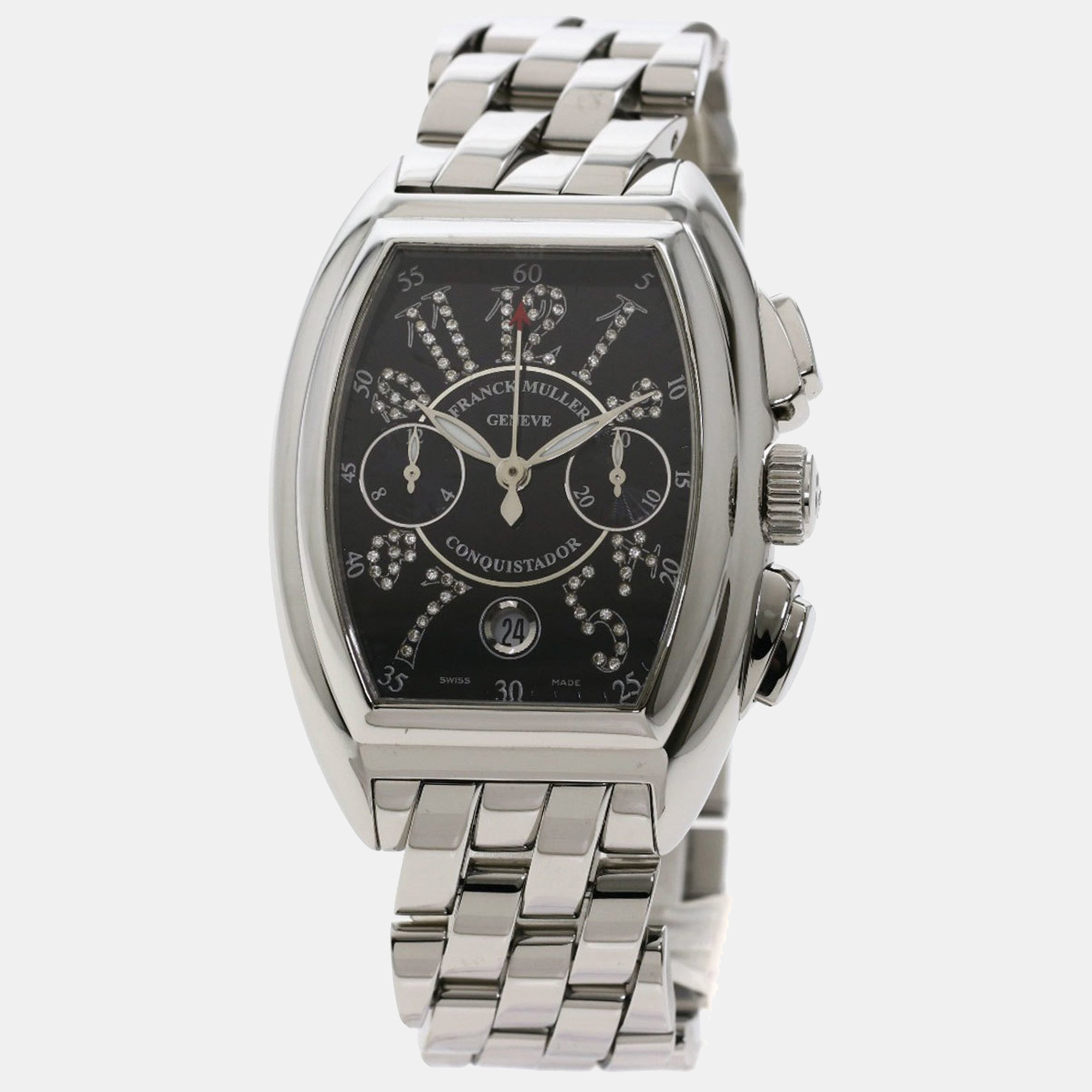 Franck muller black stainless steel conquistador 8005cccdj men's wristwatch 35mm