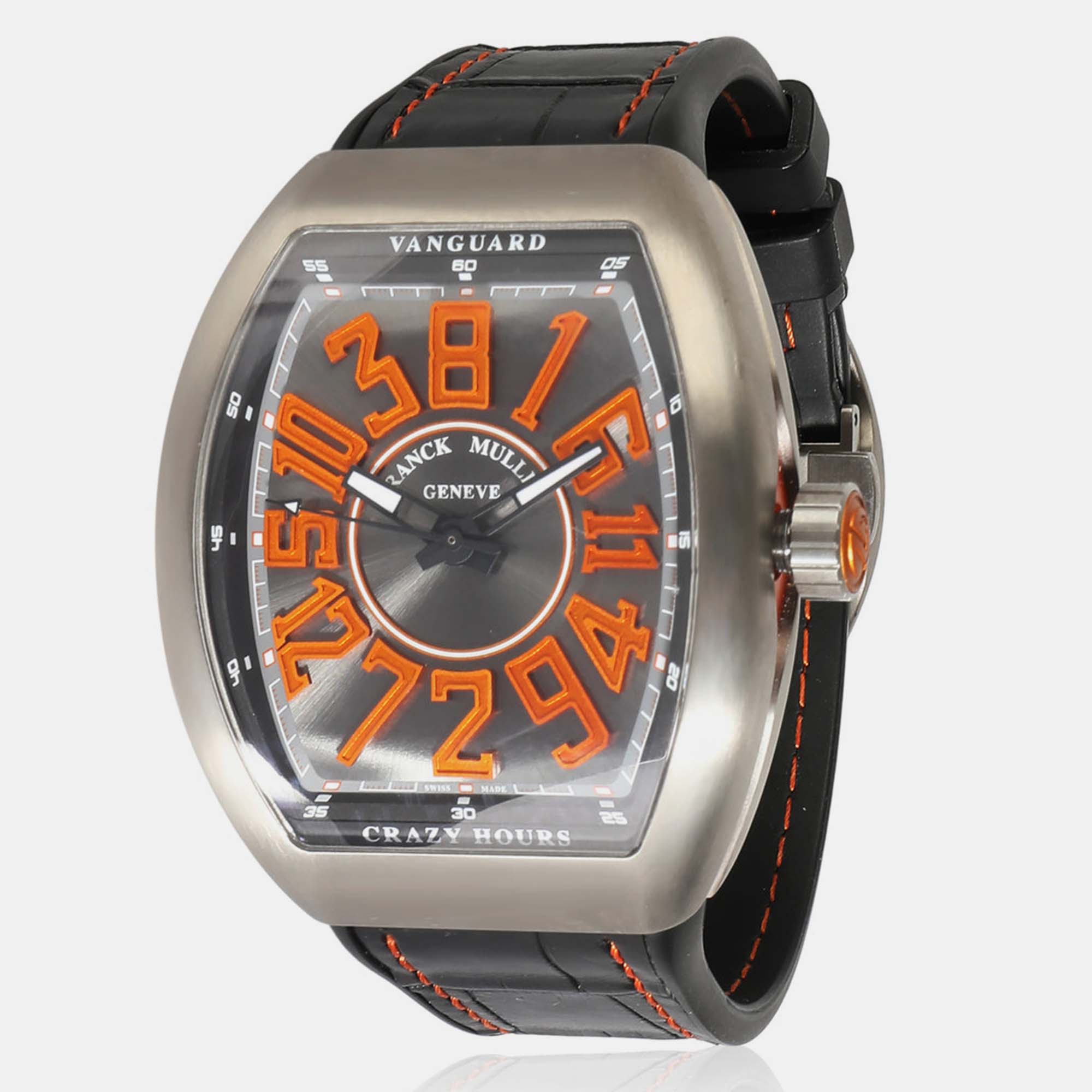 Franck muller grey titanium vanguard v45 ch tt bk automatic men's wristwatch 44 mm