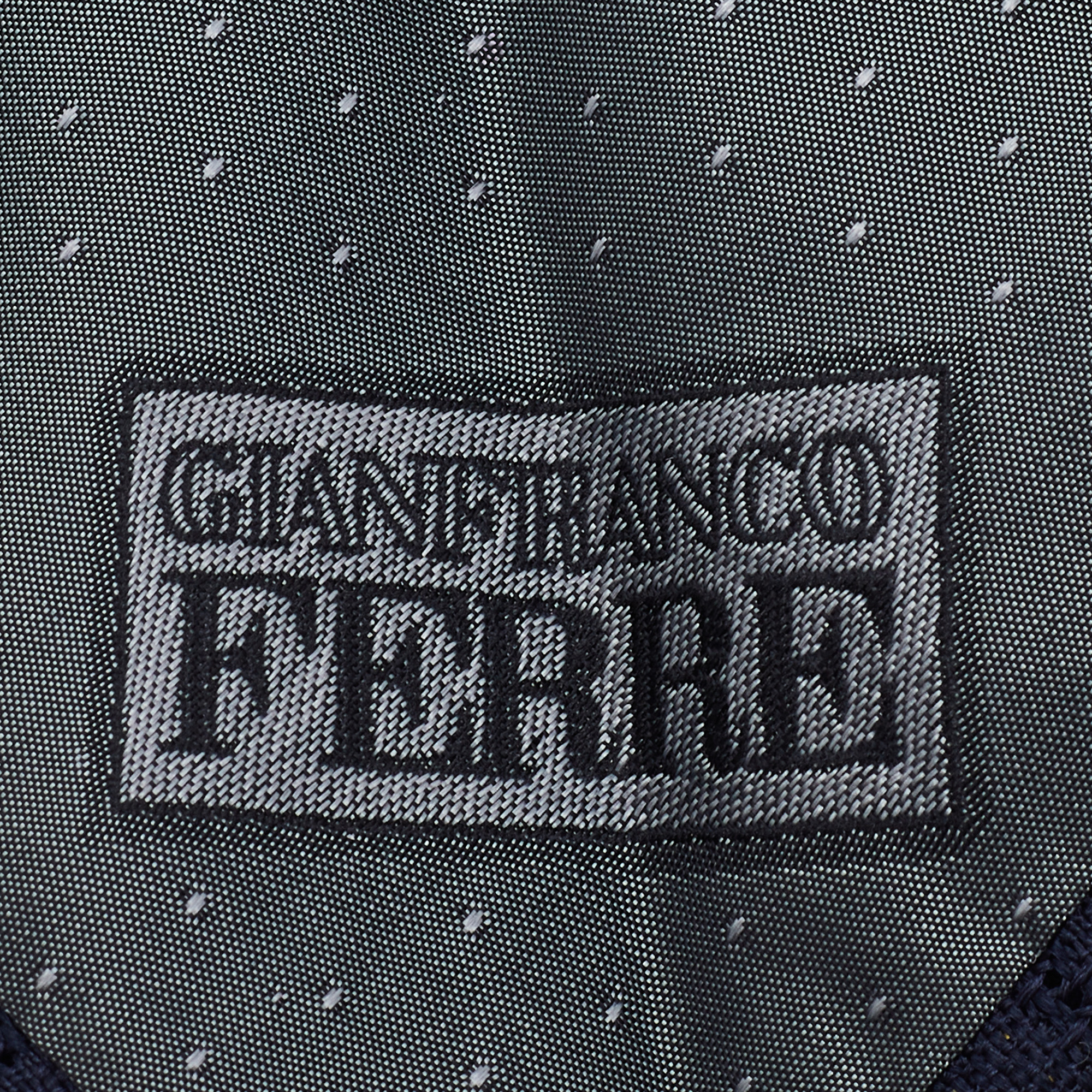 Gianfranco Ferre Navy Blue Polka Dot Silk Jacquard Tie
