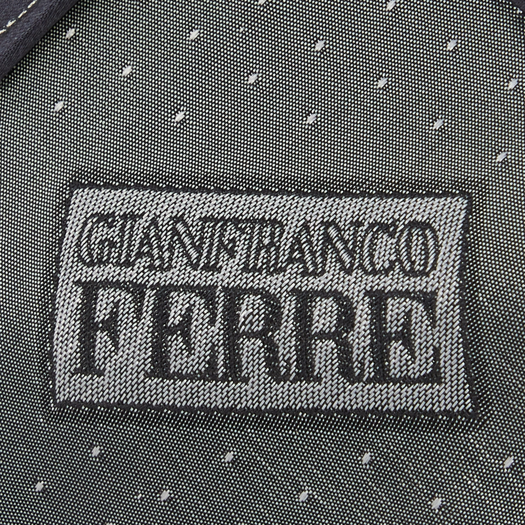 Gianfranco Ferre Black Fan Printed Silk Tie