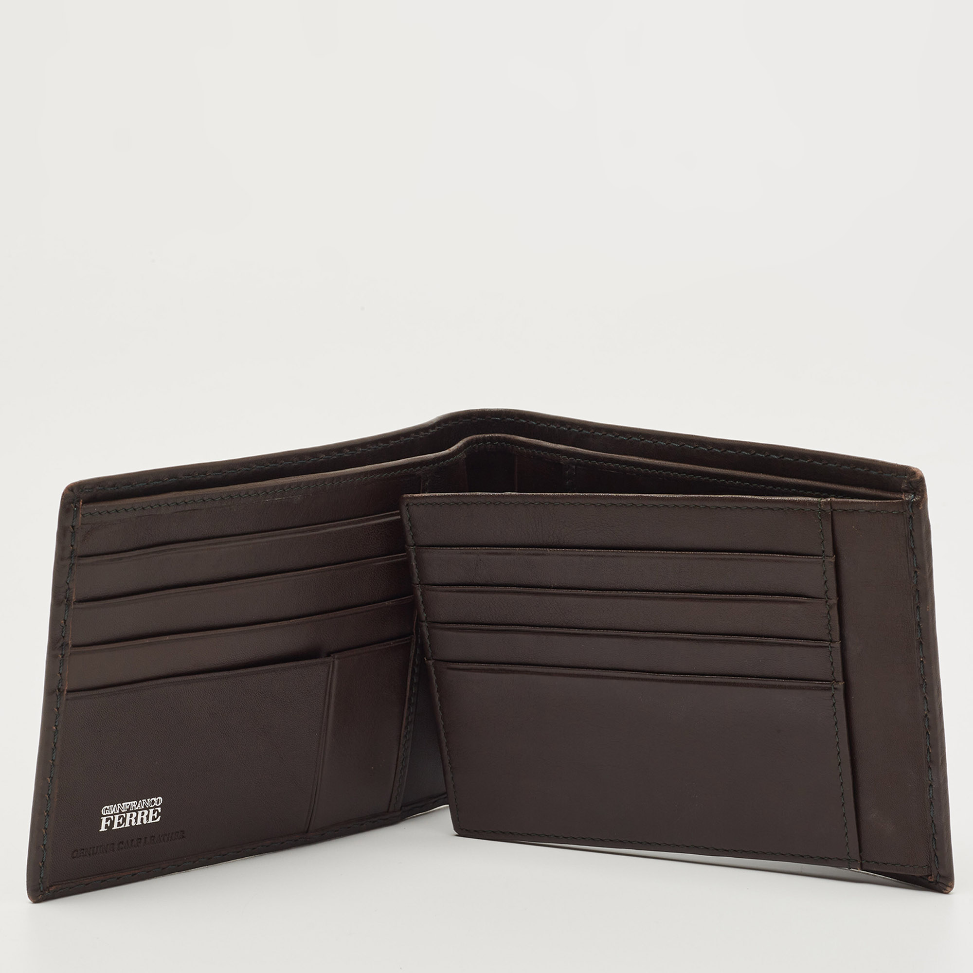 Gianfranco Ferre Brown Leather Bifold Wallet