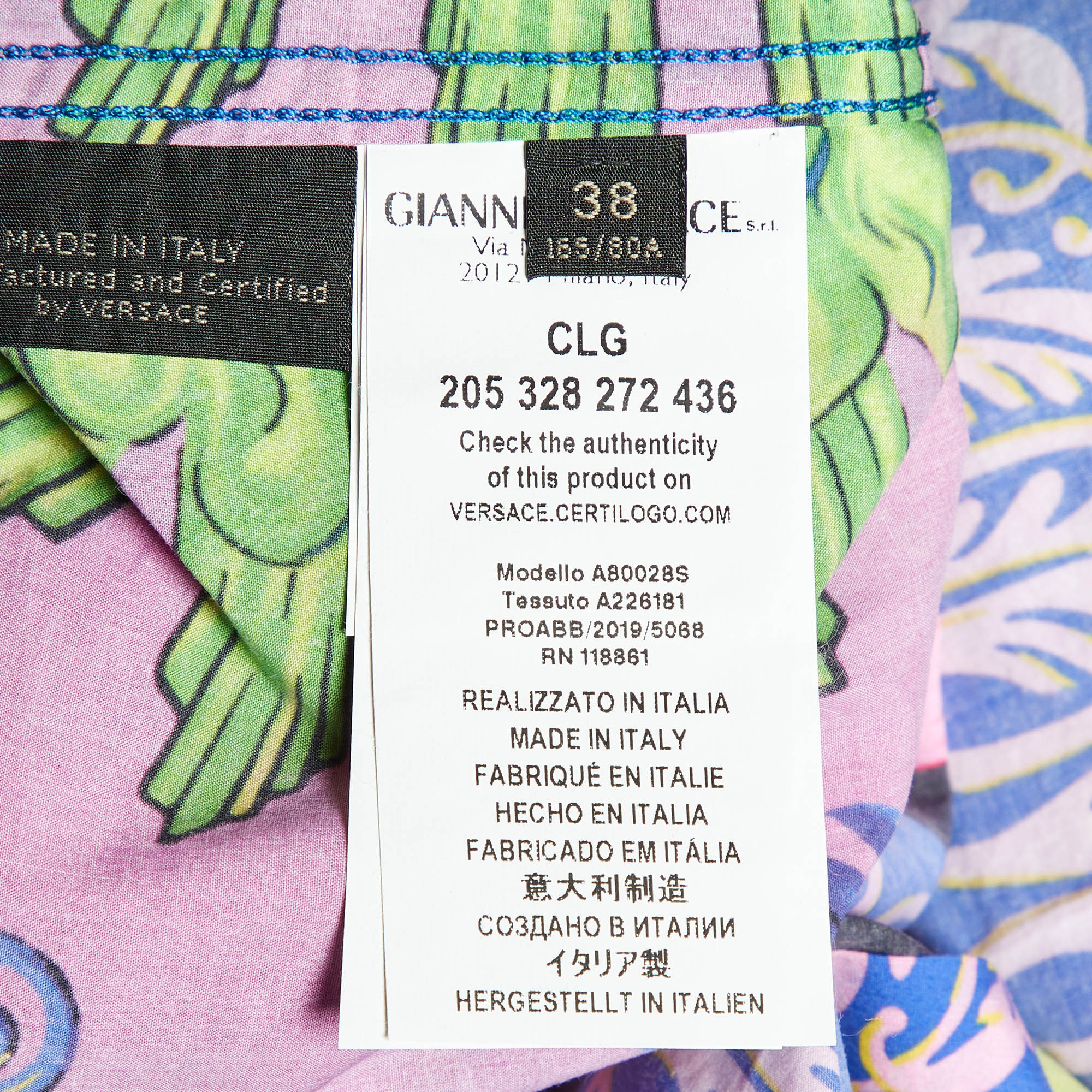 Gianni Versace Multicolor Printed Cotton Shirt S