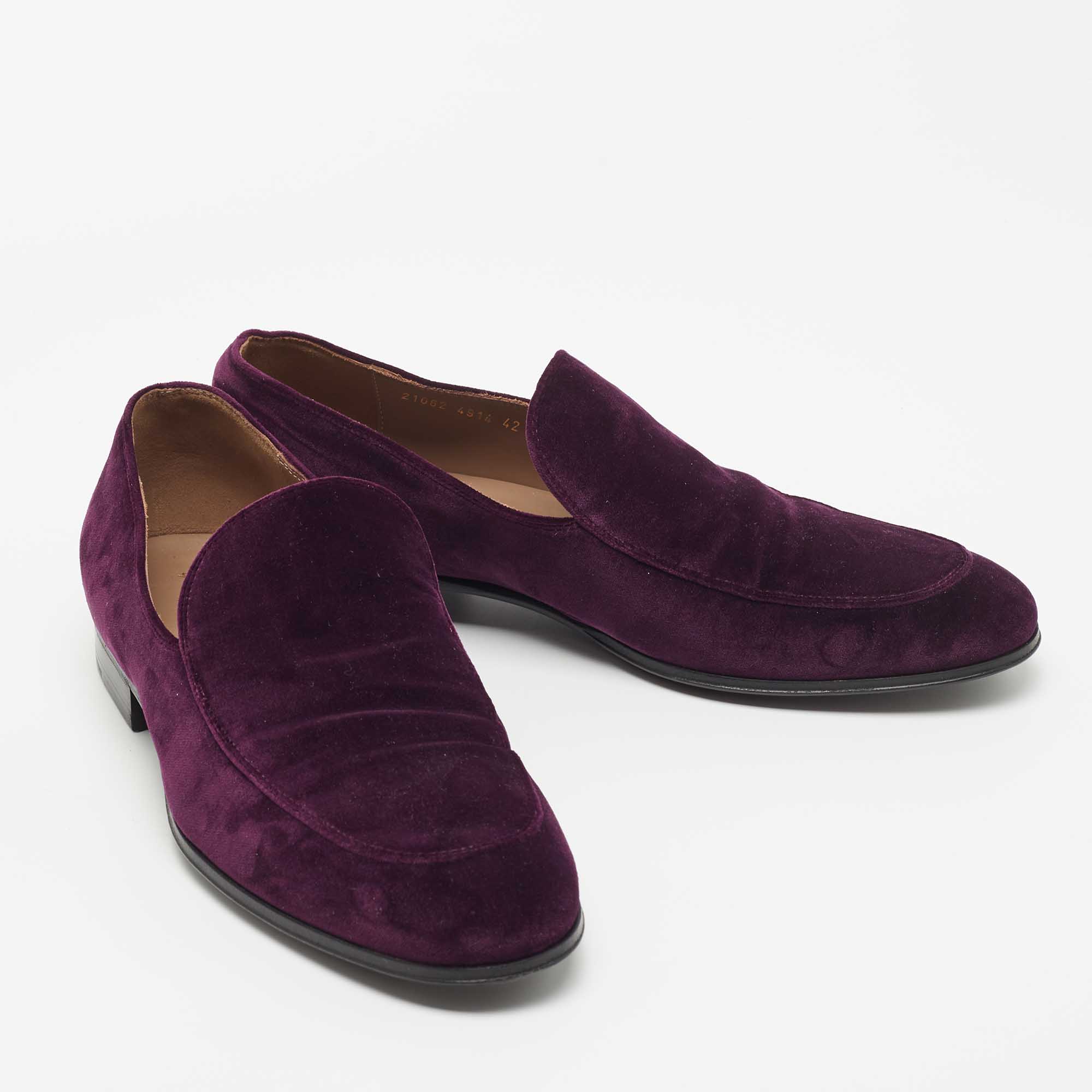 Gianvito Rossi Purple Suede  Slip On Loafers Size 42