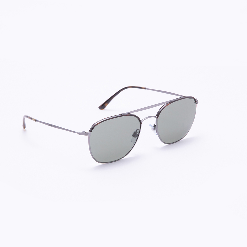 Giorgio Armani Silver Pilot Square Sunglasses