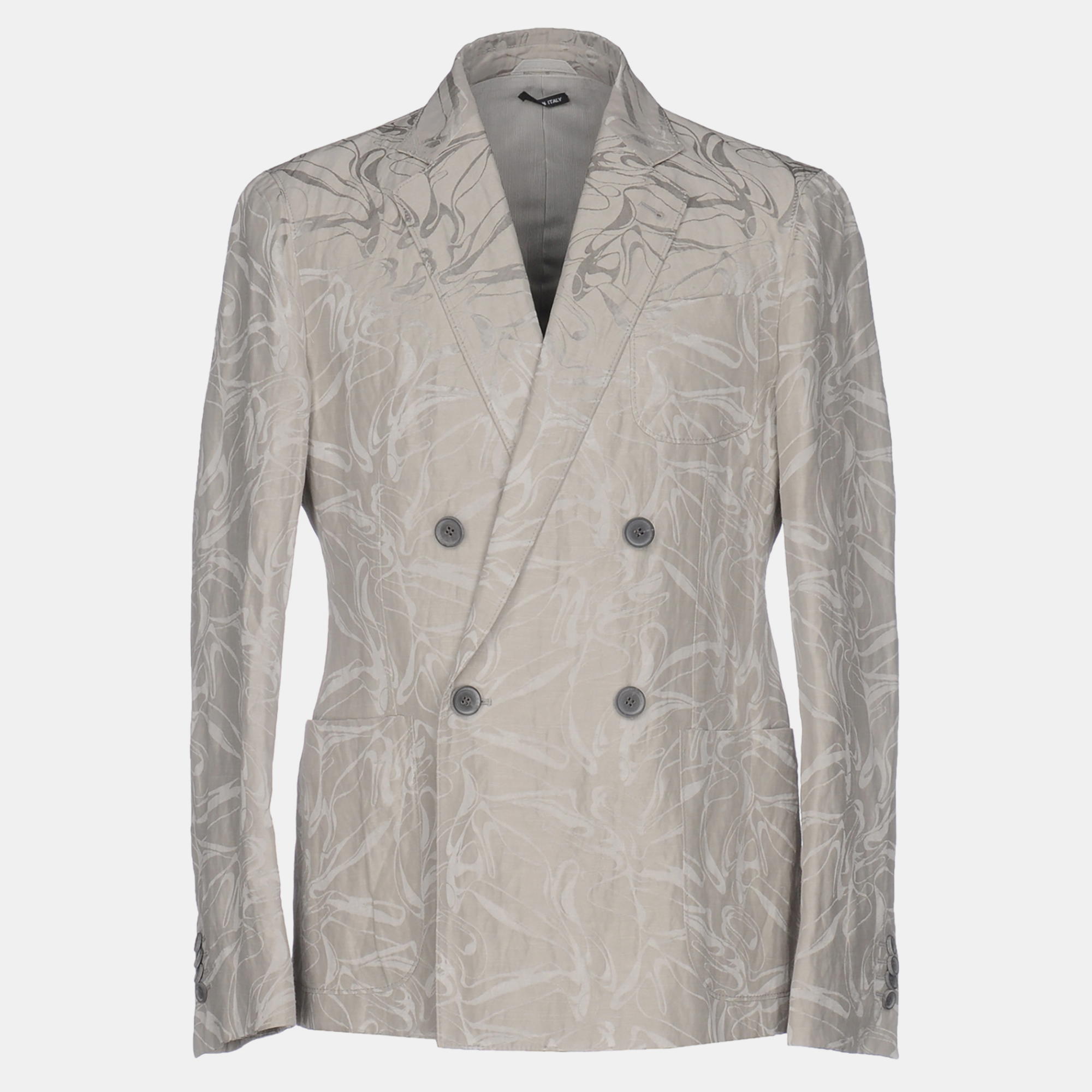 Giorgio armani grey jacquard upton blazer xxxl (it 56)
