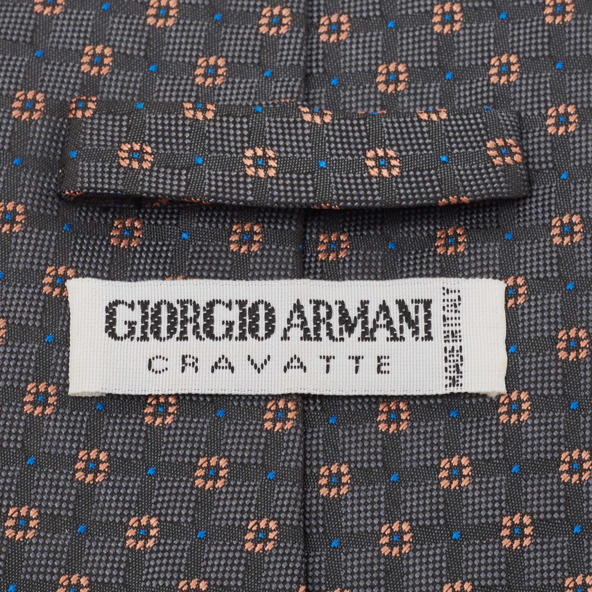 Giorgio Armani Cravatte Patterned Silk Traditional Tie