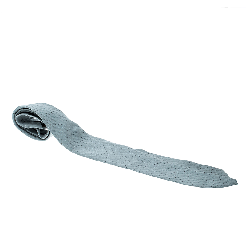 Giorgio Armani Cravatte Grey Jacquard Silk And Cotton Traditional Tie