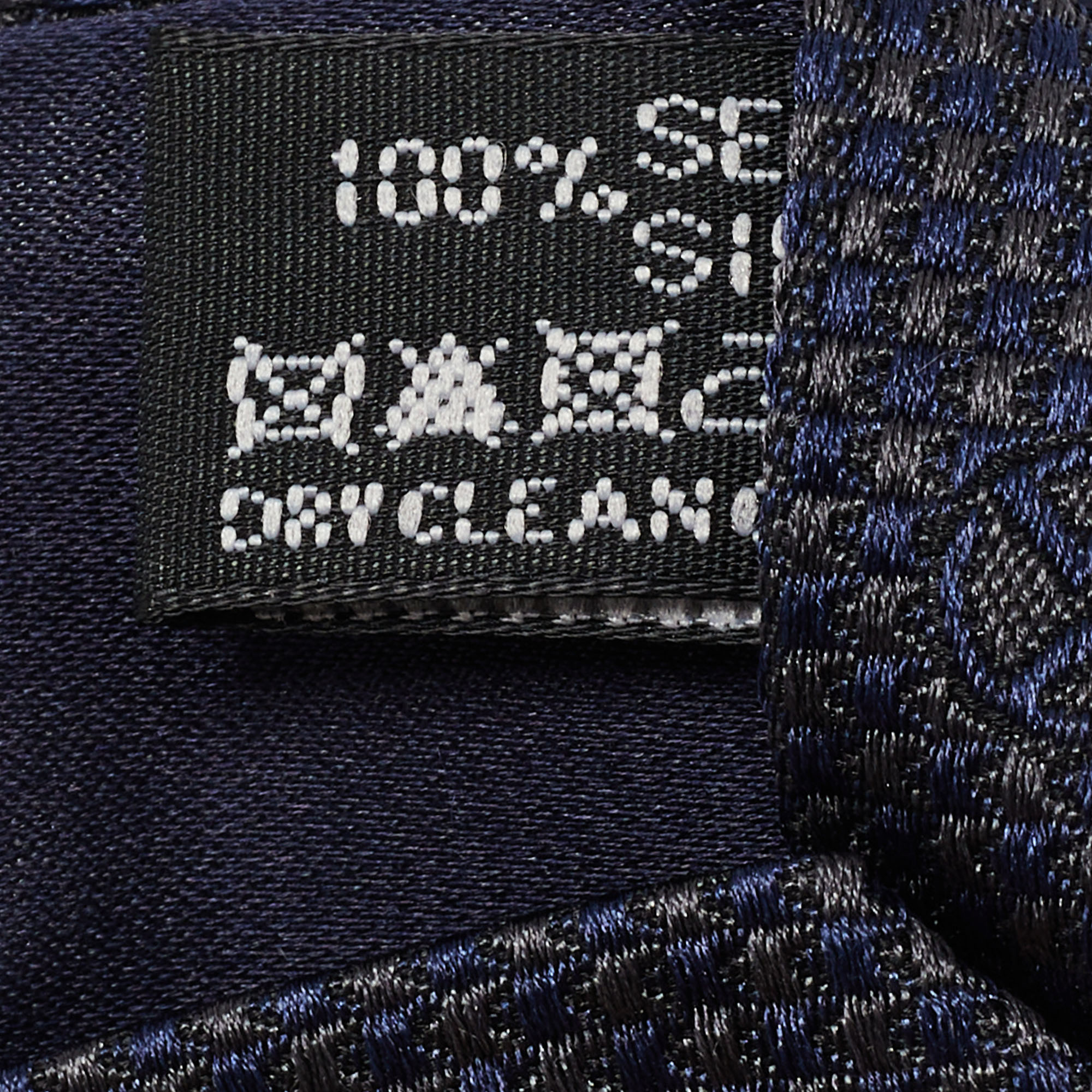 Giorgio Armani Navy Blue Jacquard Silk Tie