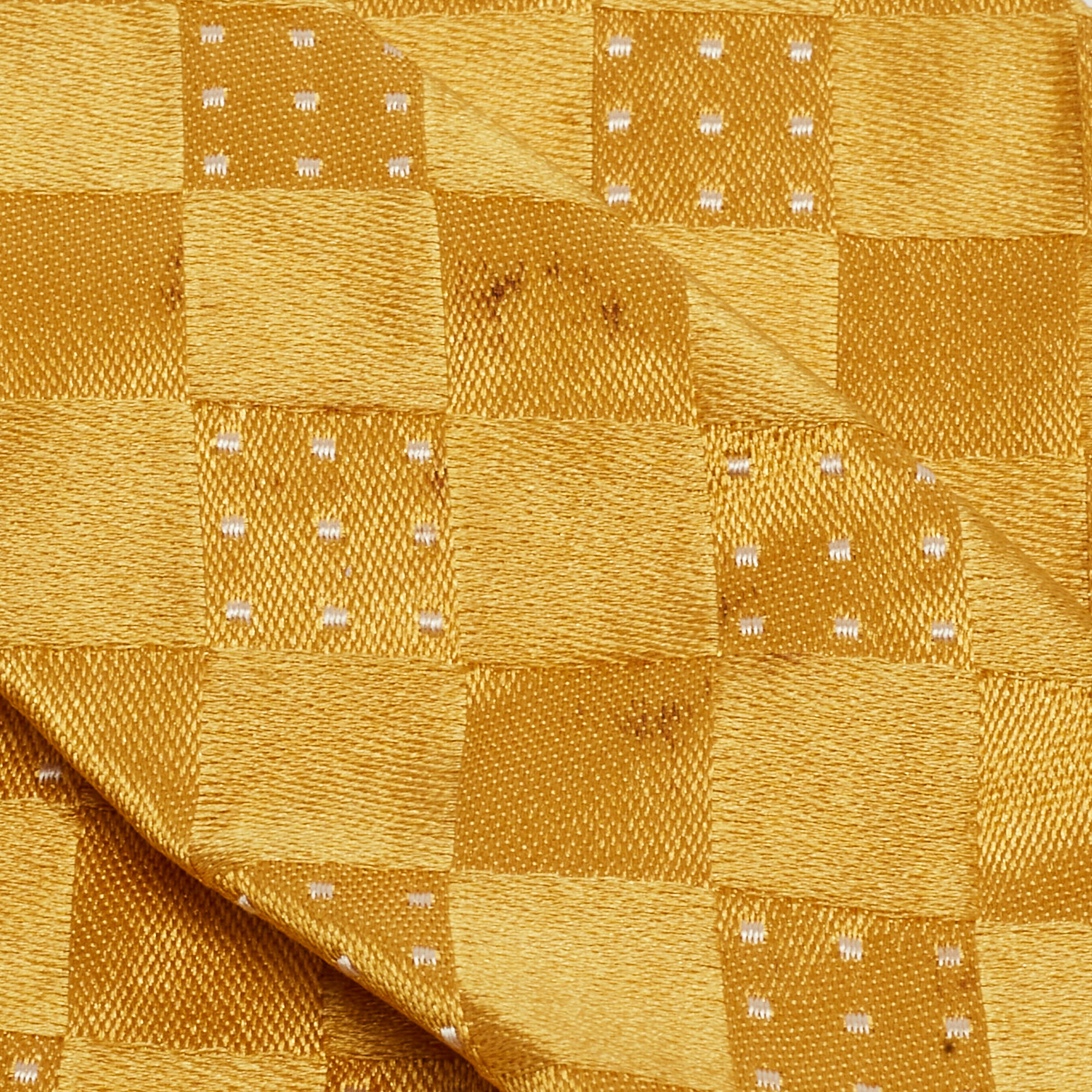 Giorgio Armani Yellow Patterned Silk Traditional Tie