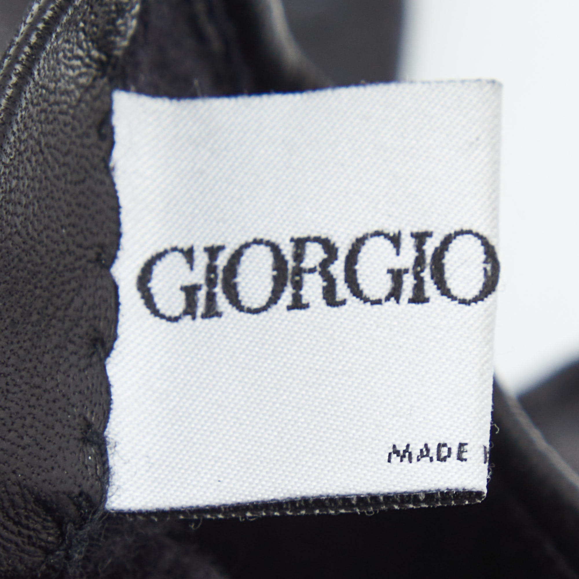Giorgio Armani Black Leather Stitch Detail Gloves L