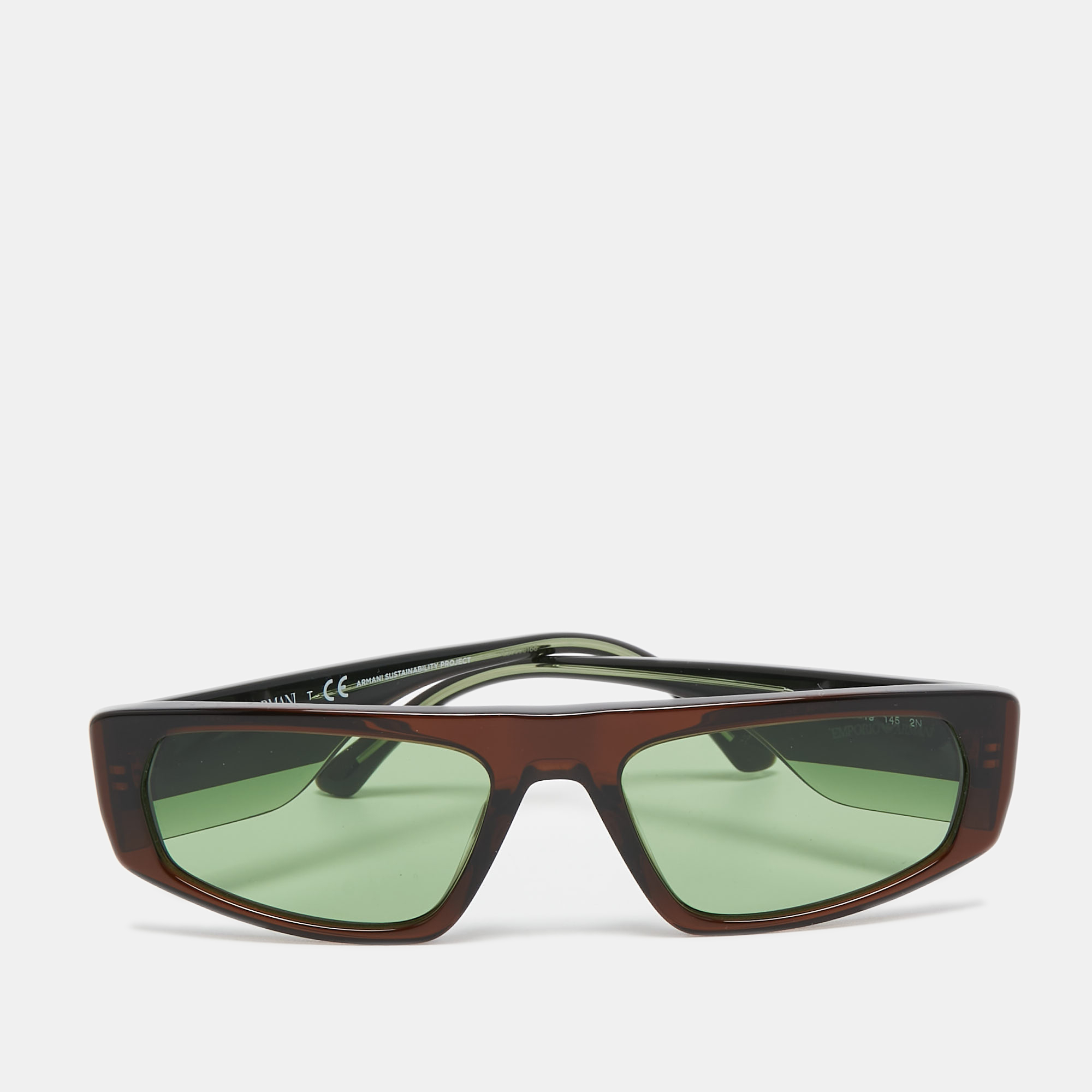 Emporio Armani Dark Brown Tinted  EA4168 Rectangular Sunglasses