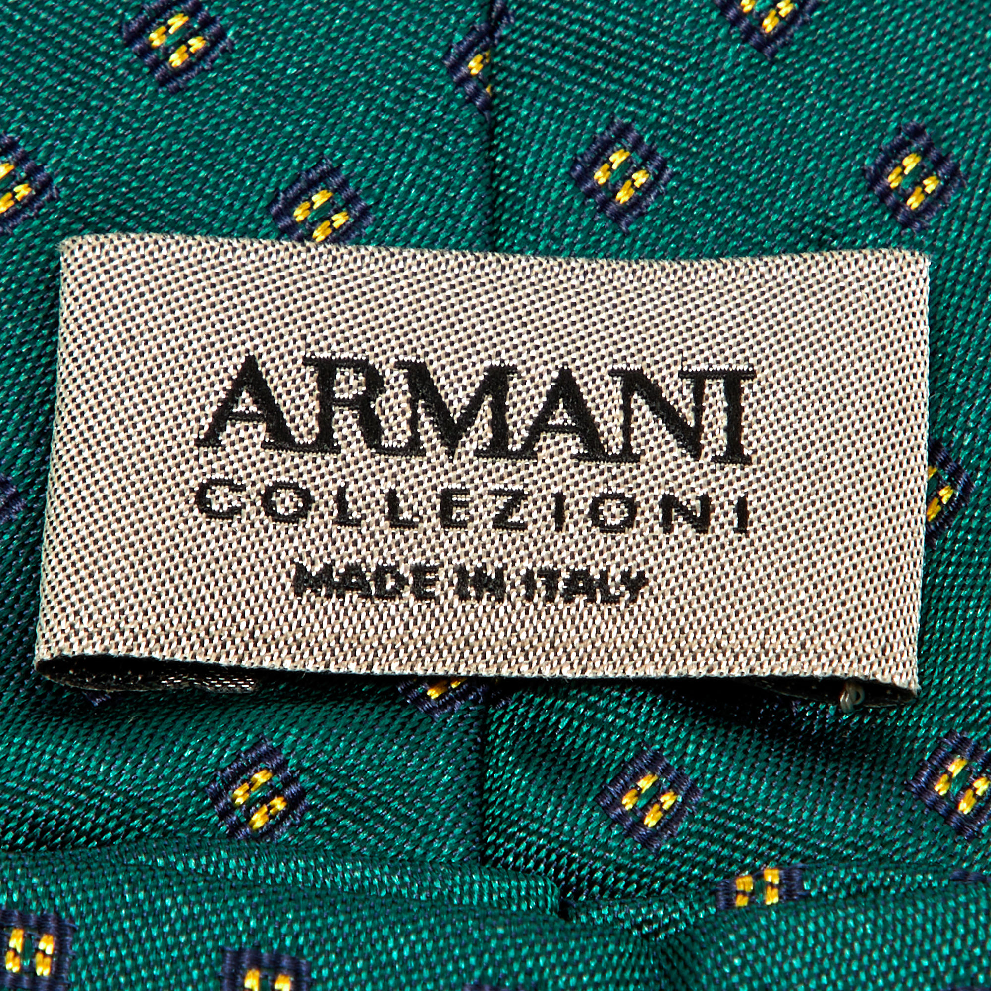 Armani Collezoni Green Jacquard Silk Tie