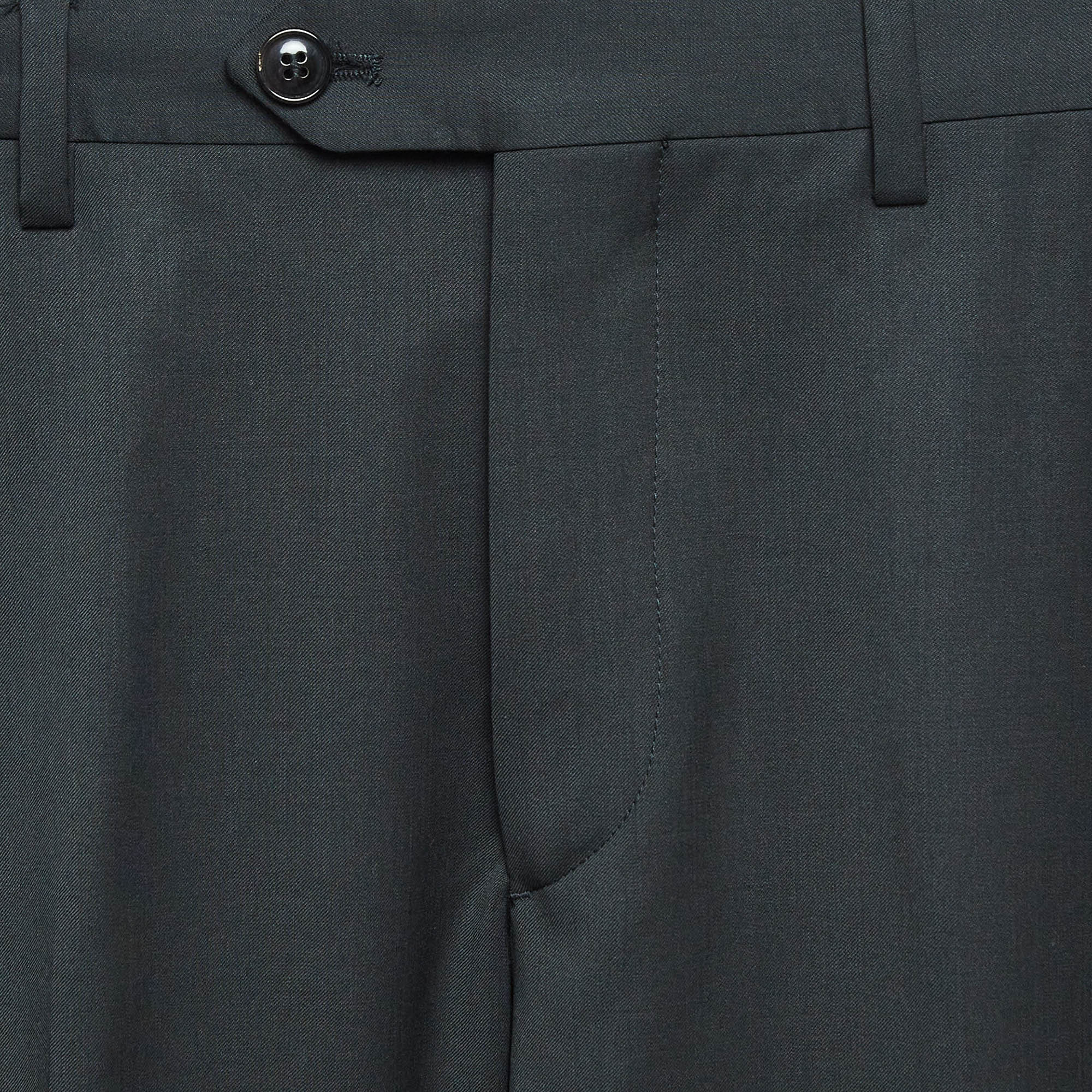 Giorgio Armani Black Wool Tailored Pants S