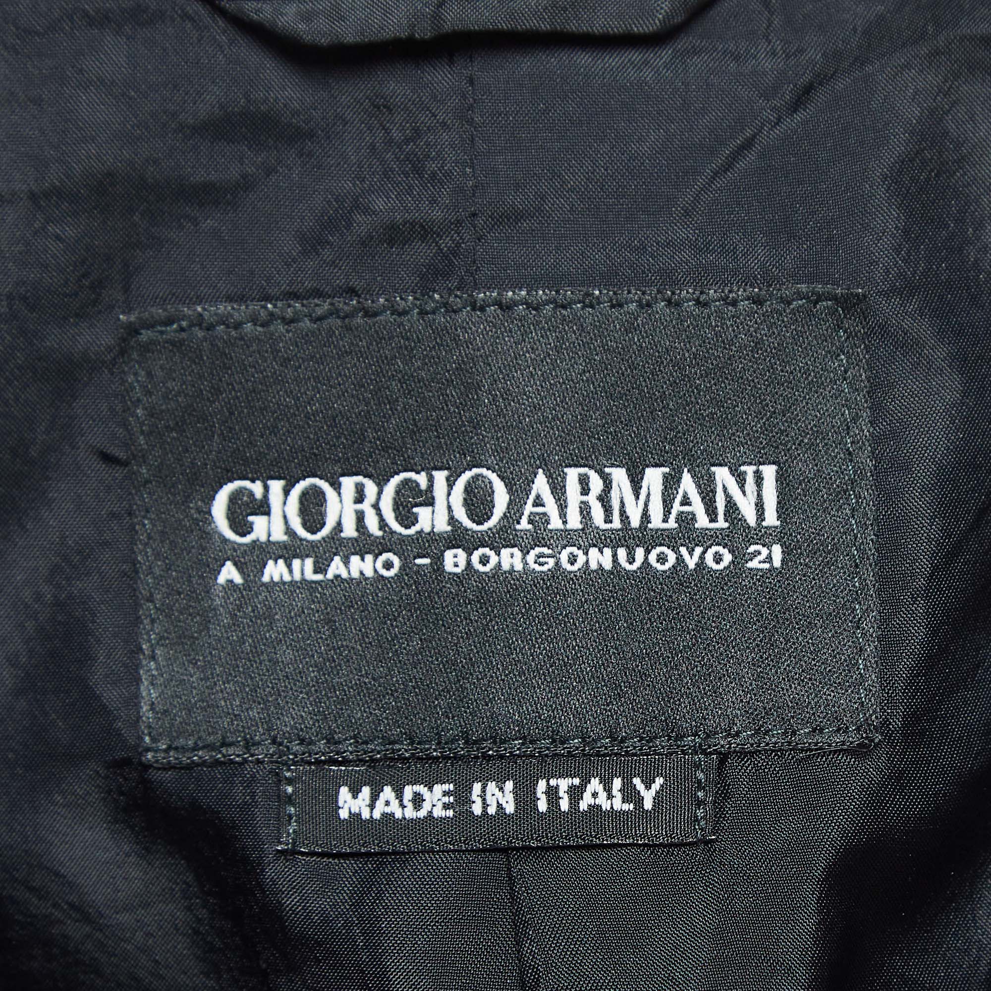 Giorgio Armani Vintage Black Wool Single Breasted Blazer M