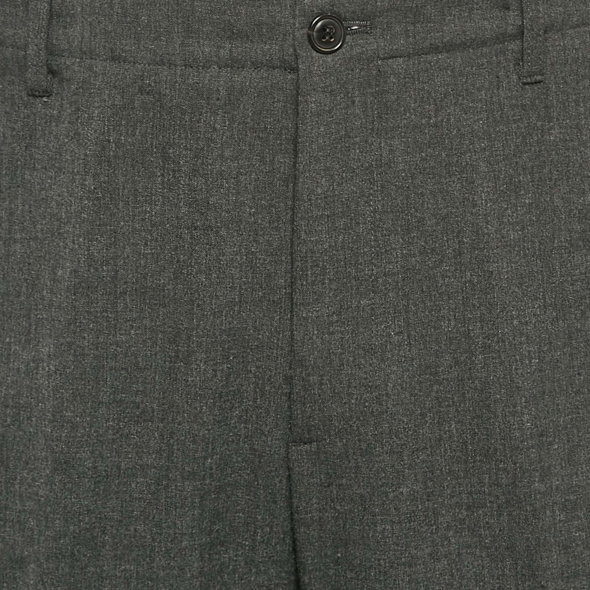 Giorgio Armani Grey Crepe Formal Trousers XXL