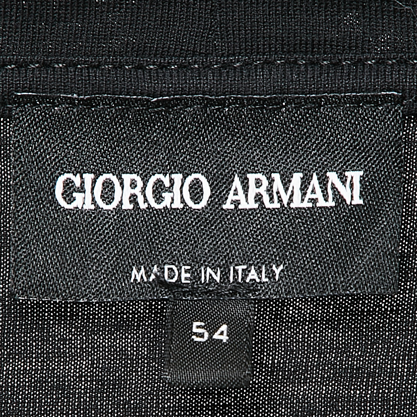 Giorgio Armani Black Cotton Round Neck T-Shirt XXL